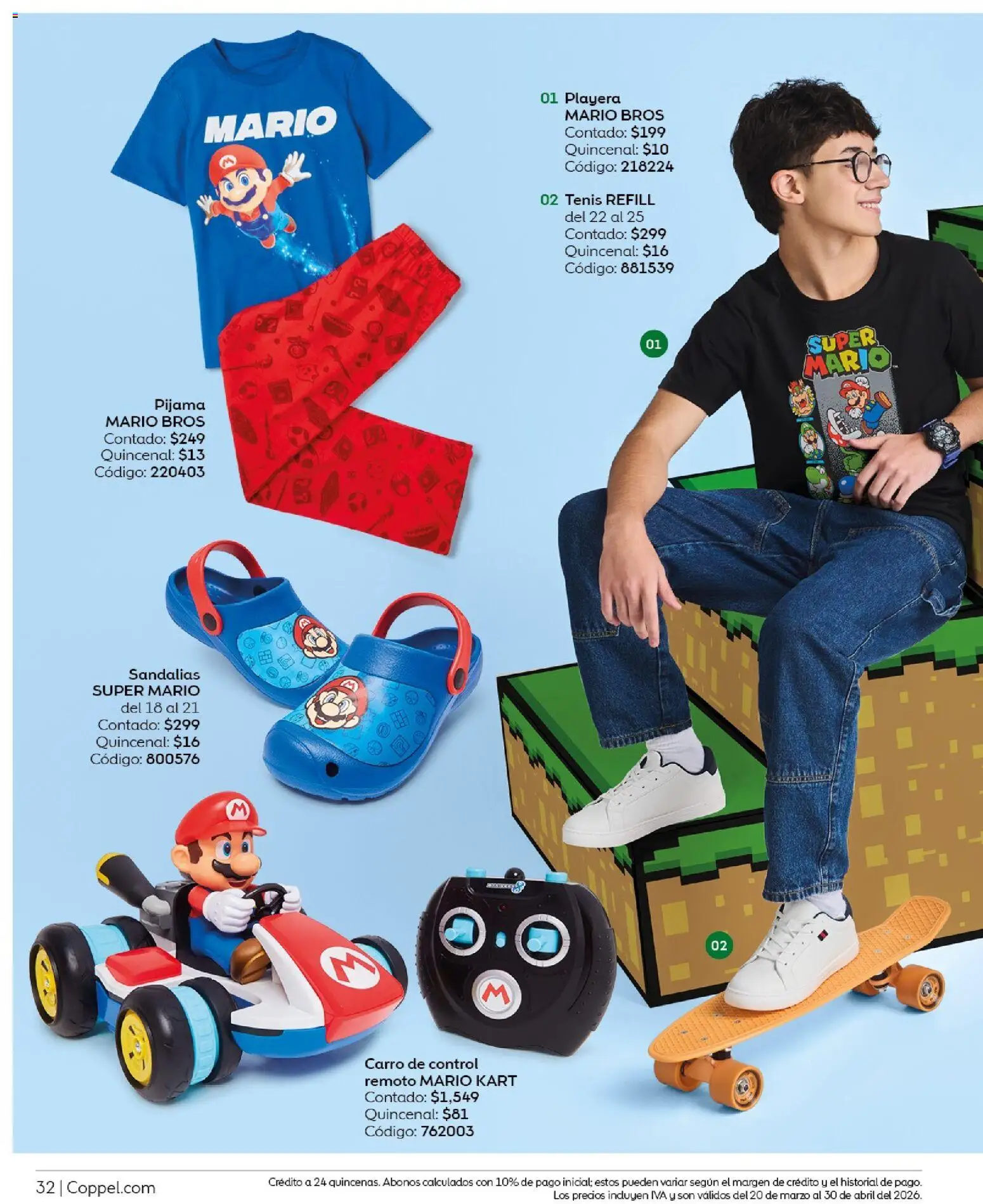 Nuevas ofertas de Coppel válidas en toda la República Mexicana desde el 01.03.2026. ¡Encuentra las mejores ofertas en Coppel catálogo Vacaciones Semana Santa! | Página: 32 | Productos: Pijama, Tenis, Control remoto, Playera