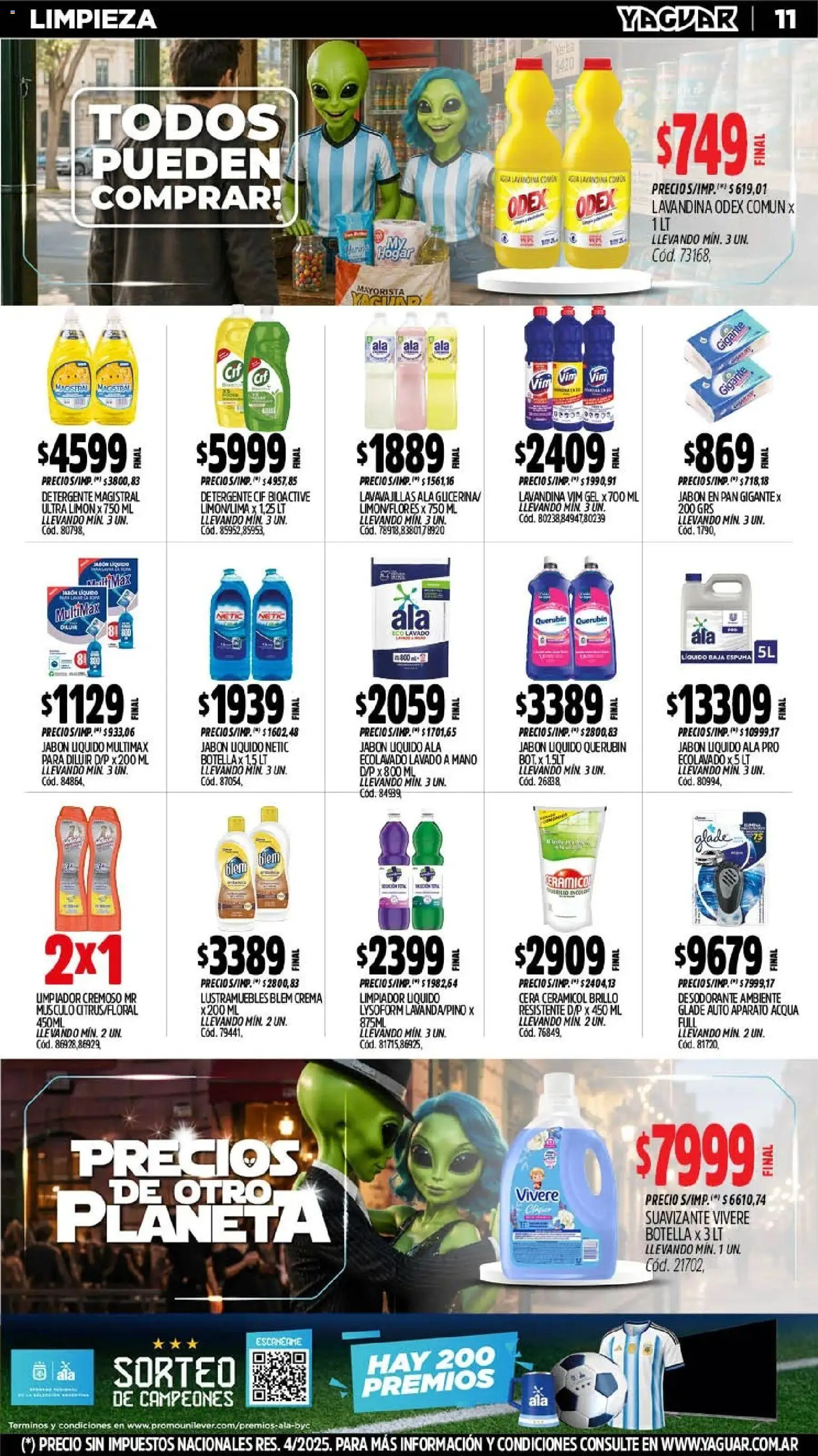 Yaguar - Oferta Semanal Neuquen │ válido desde el 06/07/2026 | Página: 13 | Productos: Lustramuebles, Jabón líquido, Detergente, Limpiador