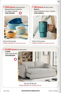 Vista previa de Vasos aislados al vacío, 2 piezas, Vasos aislados al vacío, 2 piezas, nuevo folleto de la tienda, válido en México a partir del 01/07/2026 | Página: 34 | Productos: Sofá, Cama, Vasos