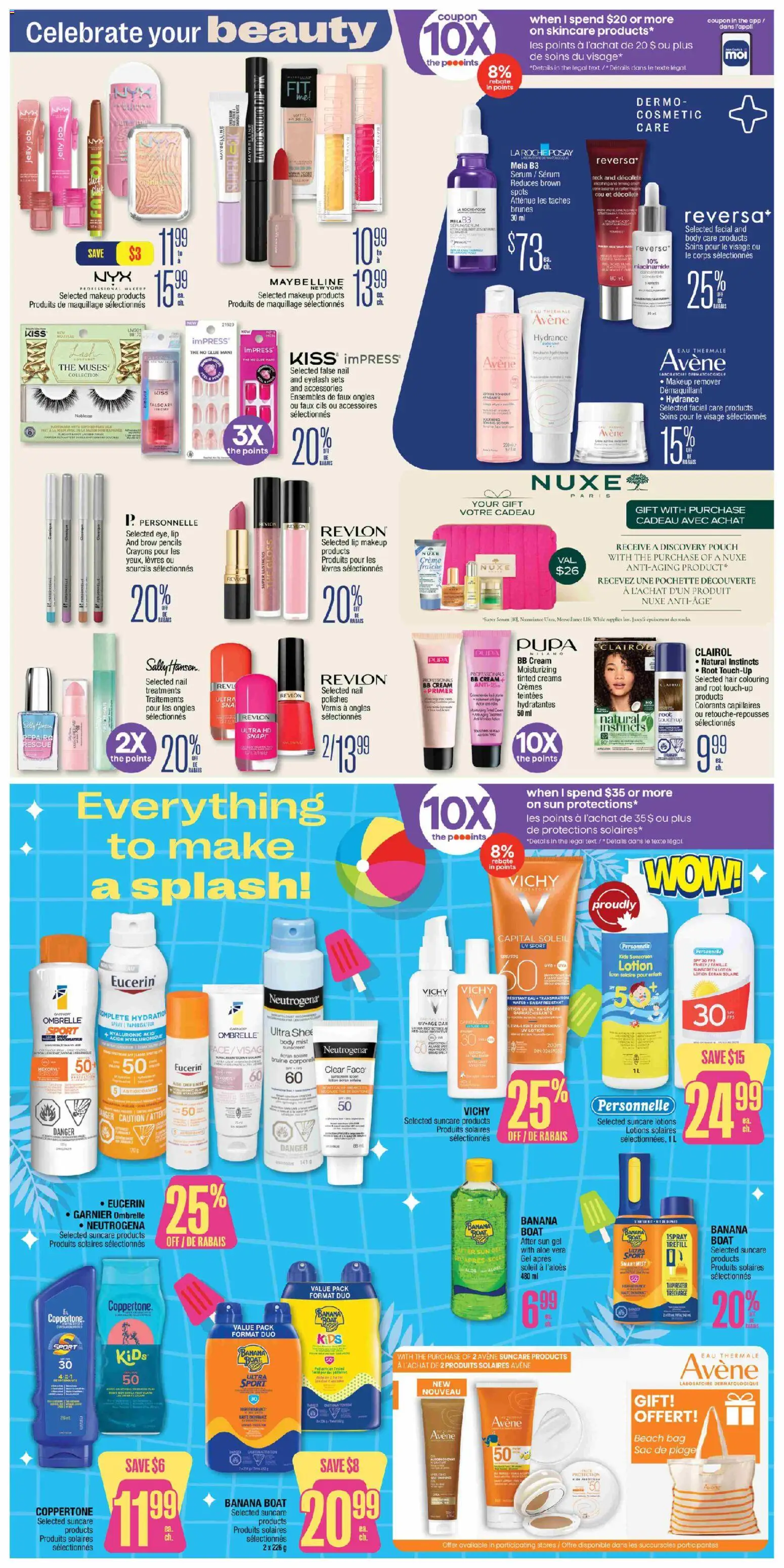 Jean Coutu flyer valid from 21.05.2026 | Page: 4 | Products: Cream, Bag, Makeup remover, Sunscreen