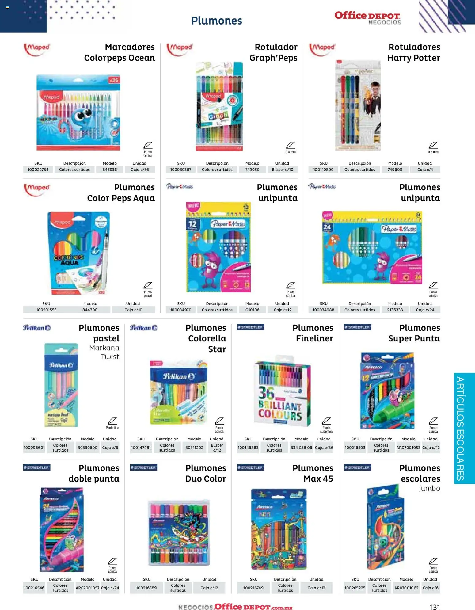 Nuevas ofertas de Office Depot válidas en toda la República Mexicana desde el 12/01/2026. ¡Encuentra las mejores ofertas en Office Depot catálogo 2026! | Página: 133 | Productos: Pincel, Pastel, Mate, Caja
