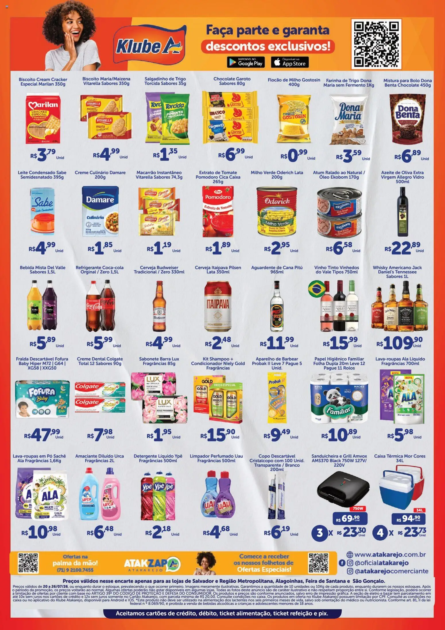 Atakarejo Folheto - válido de 20/07/2026 | Página: 2 | Produtos: Detergente, Cola, Azeite, Amaciante