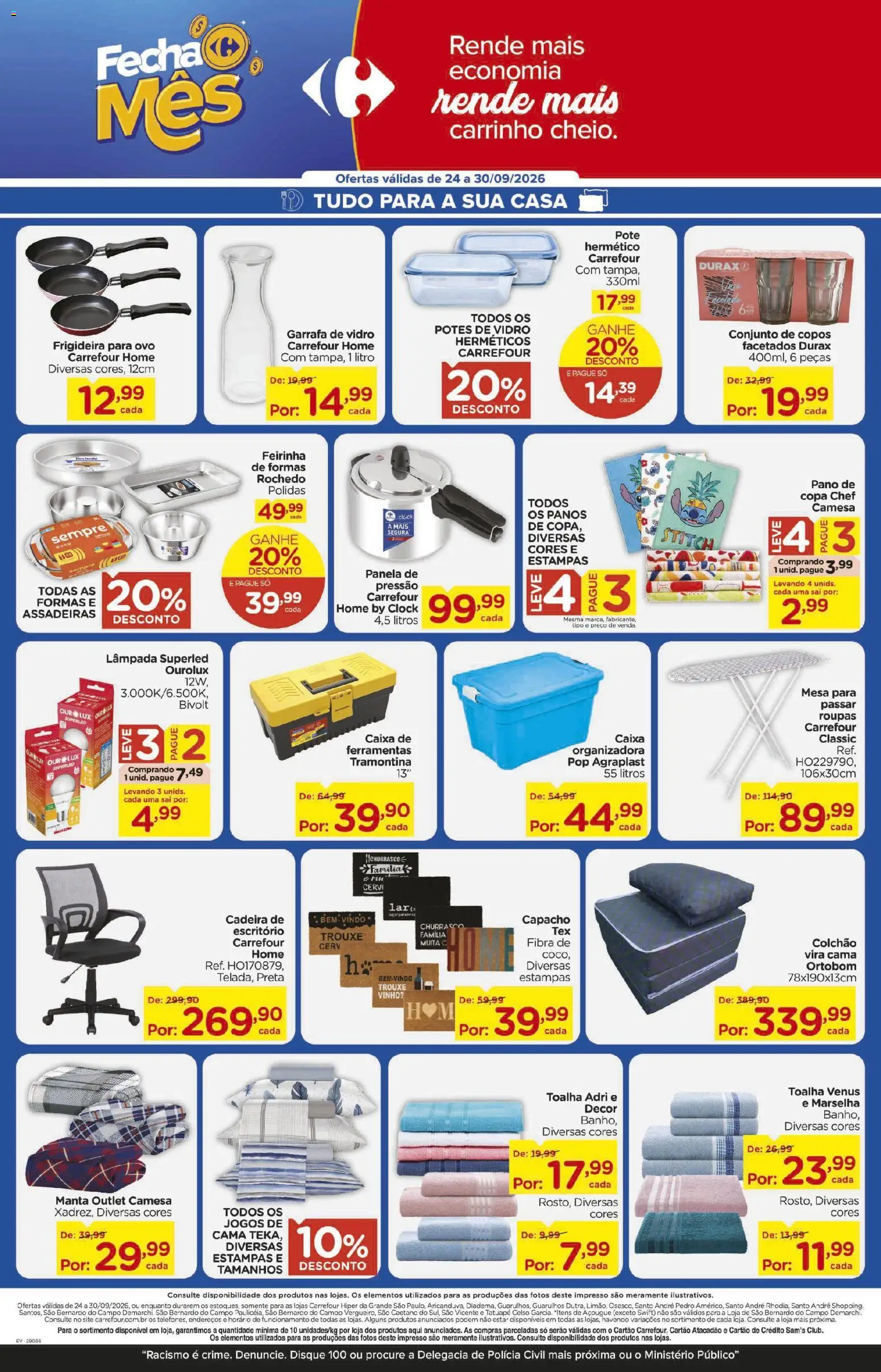 Carrefour Folheto - válido de 24/09/2026 | Página: 9 | Produtos: Ferramentas, Frigideira, Colchão, Caixa