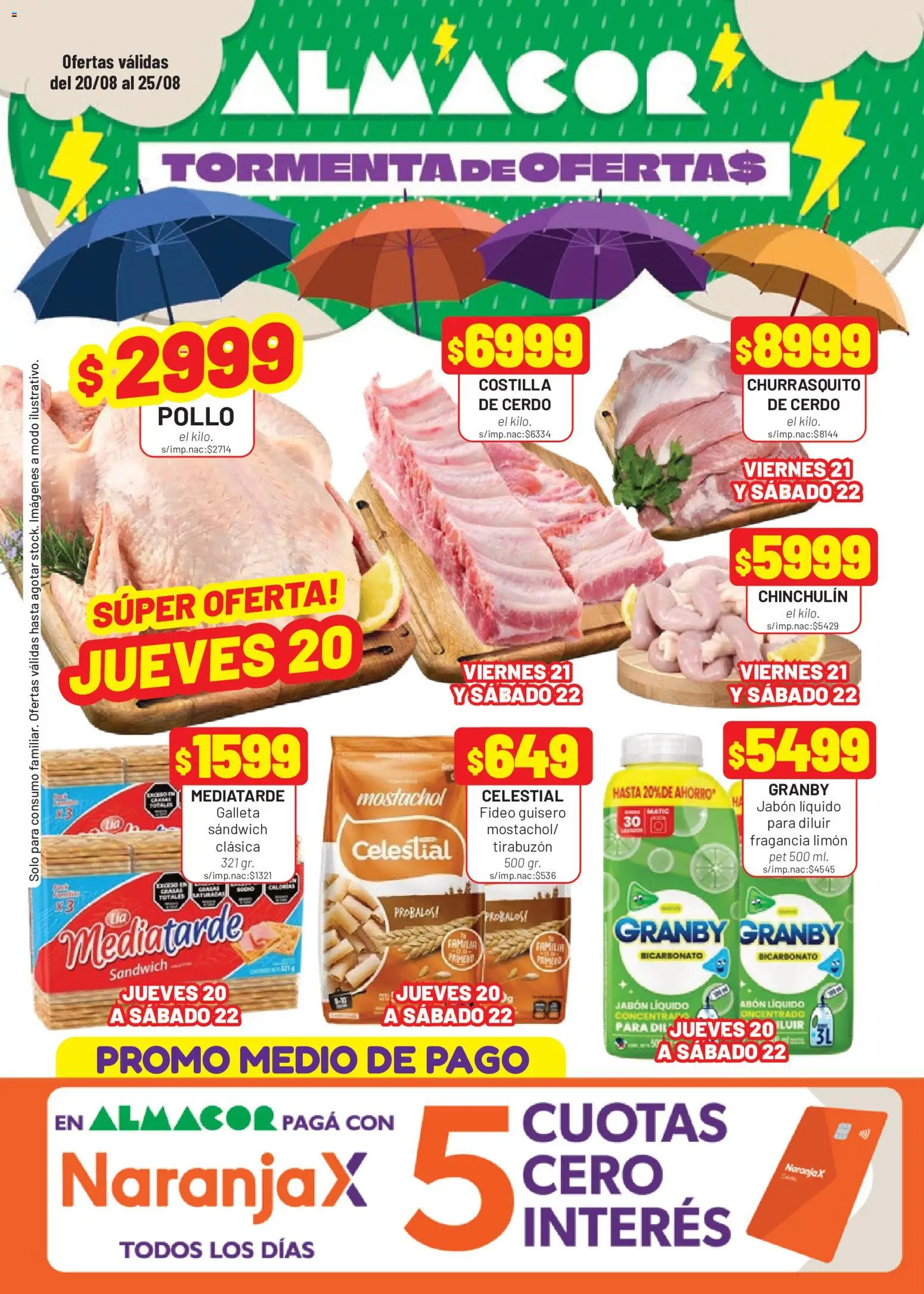 Almacor catálogo │ válido desde el 20/08/2026 | Página: 1 | Productos: Pollo, Jabón líquido, Jabón, Cerdo