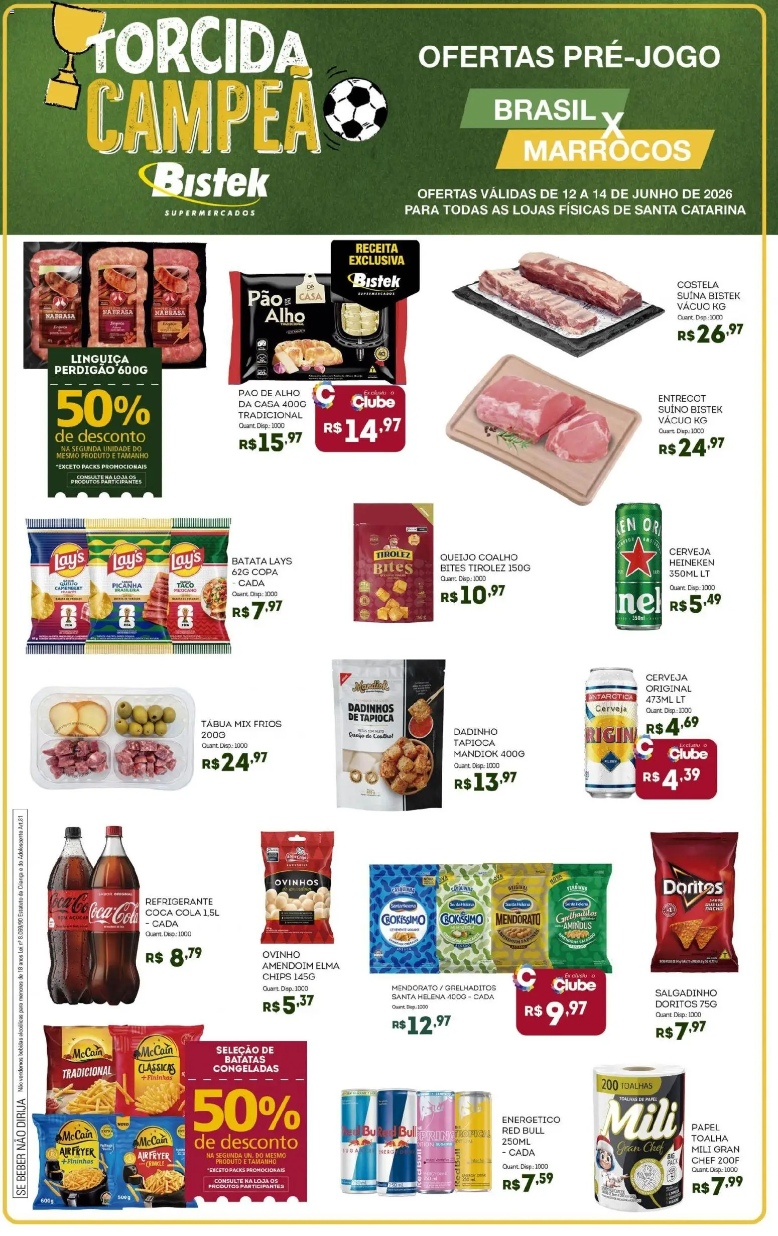 Bistek Supermercados Folheto - válido de 12.06.2026 | Página: 1 | Produtos: Alho, Cola, Queijo coalho, Refrigerante