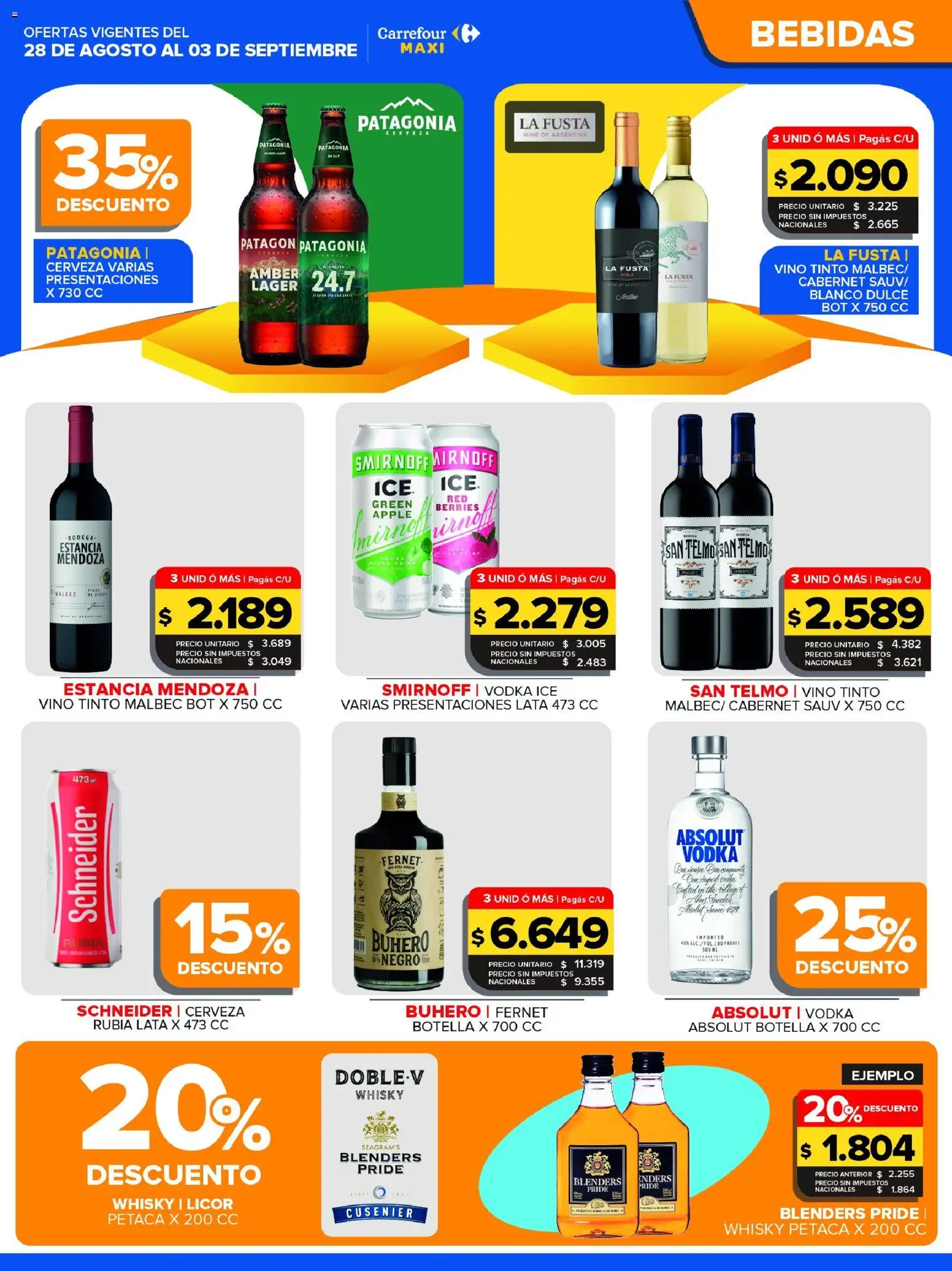 Carrefour Maxi catálogo │ válido desde el 28/08/2026 | Página: 3 | Productos: Vino tinto, Bebidas, Dulce, Cerveza
