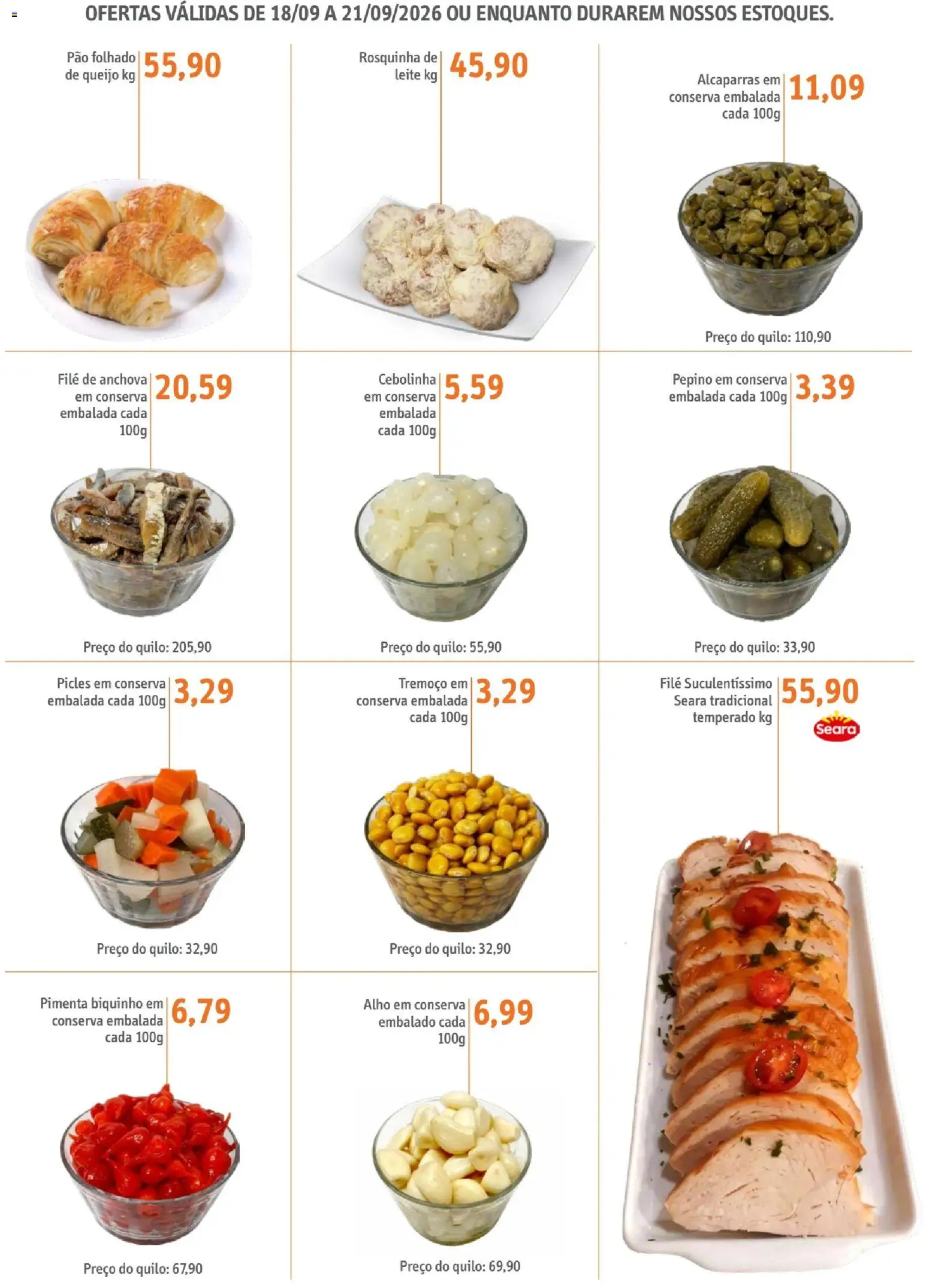 Sonda Folheto - válido de 18/09/2026 | Página: 5 | Produtos: Leite, Queijo, Pão, Anchova