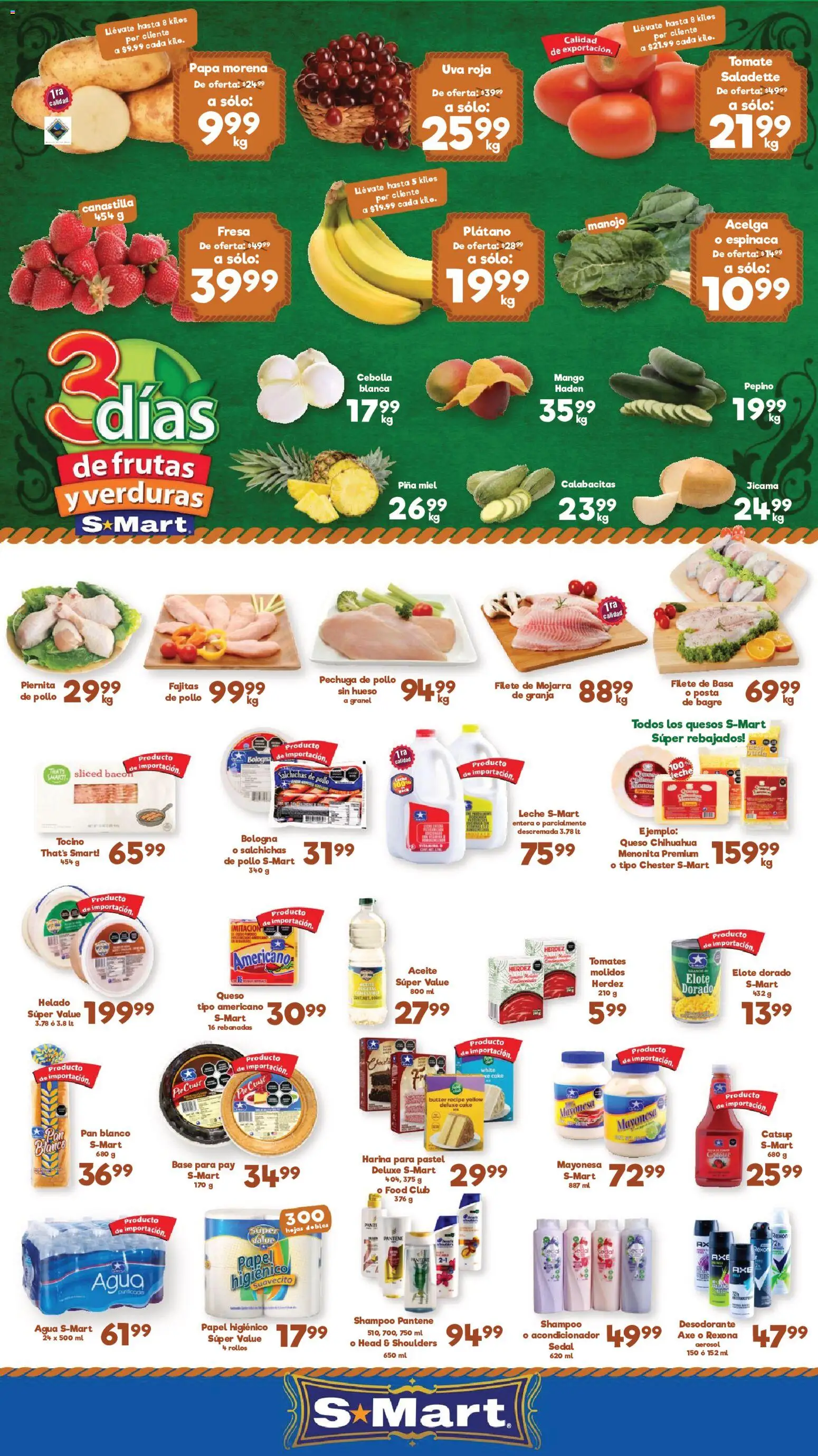 Nuevas ofertas de S-Mart válidas en toda la República Mexicana desde el 09.06.2026. ¡Encuentra las mejores ofertas en S-Mart folleto Reynosa! | Página: 1 | Productos: Fresa, Mango, Queso, Piña