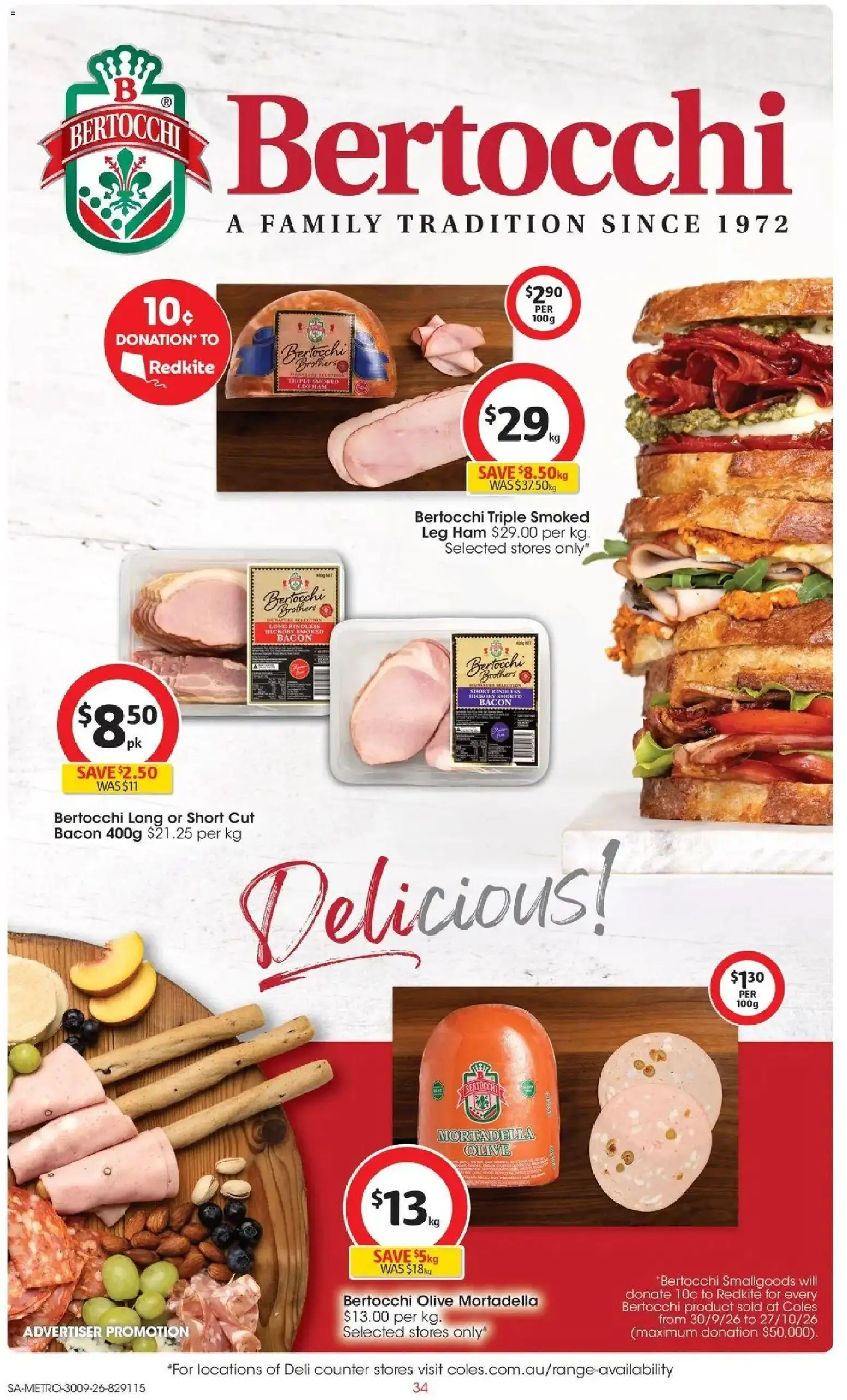 Coles catalogue - valid from 30/09/2026 | Page: 34 | Products: Bacon, Ham, Mortadella