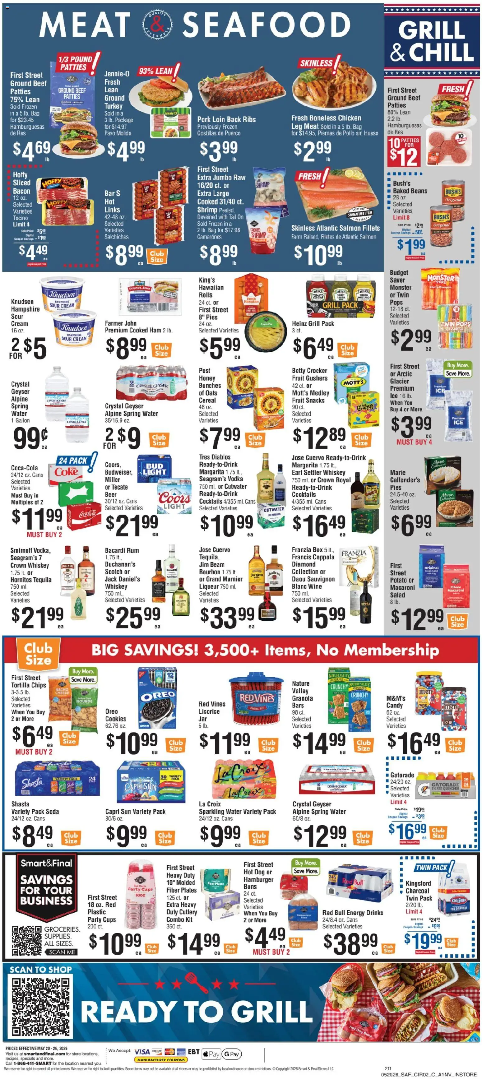 Smart & Final Weekly Ad - valid from 20.05.2026 | Page: 3 | Products: Box, Bourbon, Cookies, Seafood