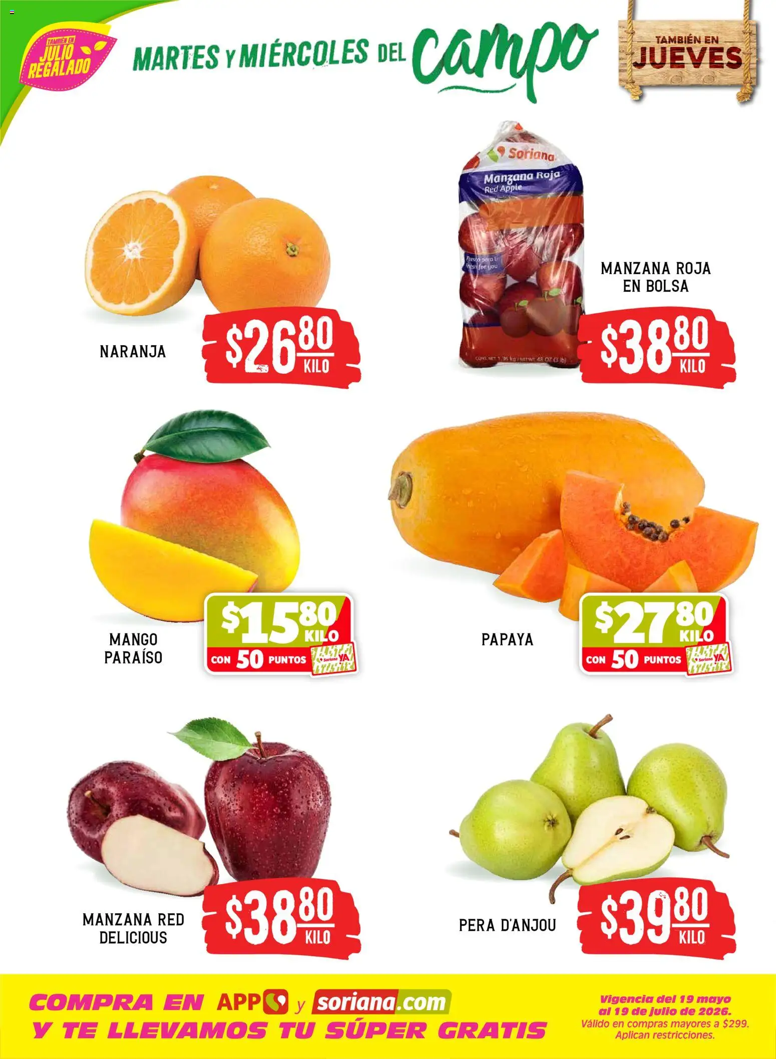 Nuevas ofertas de Soriana válidas en toda la República Mexicana desde el 16.06.2026. ¡Encuentra las mejores ofertas en Soriana Martes y Miércoles del Campo Híper: Juárez! | Página: 2 | Productos: Pera, Bolsa, Mango, Té