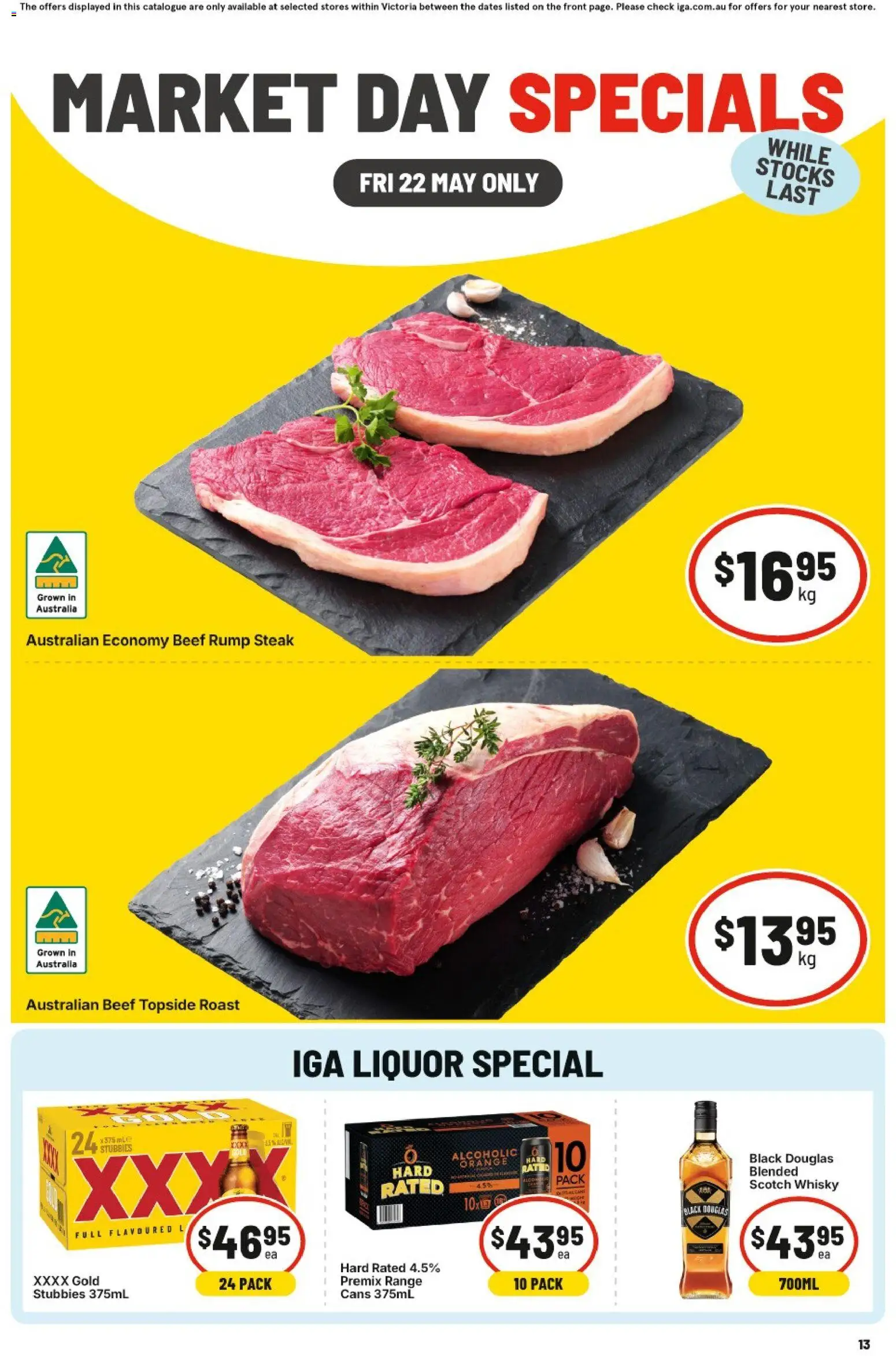 IGA catalogue - valid from 22.05.2026 | Page: 1 | Products: Beef, Steak, Scotch