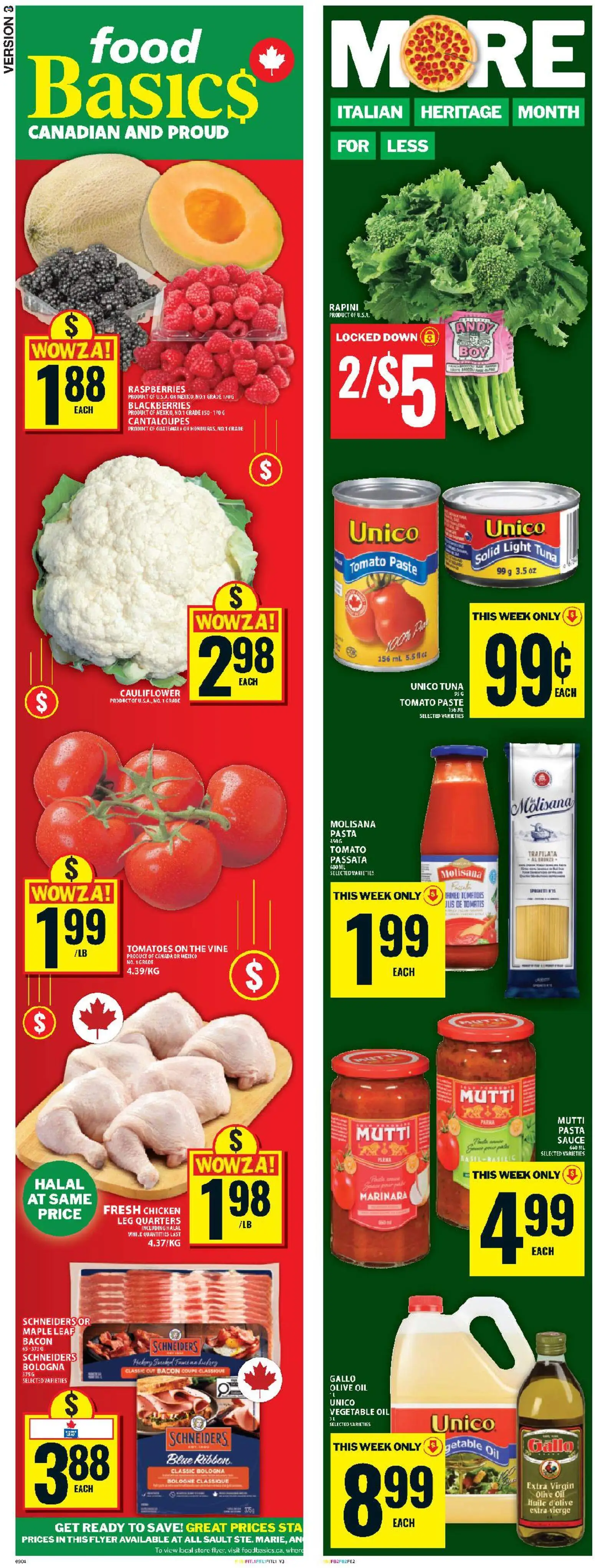Food Basics flyer valid from 28.05.2026 | Page: 2 | Products: Pasta, Oil, Chicken, Tomatoes