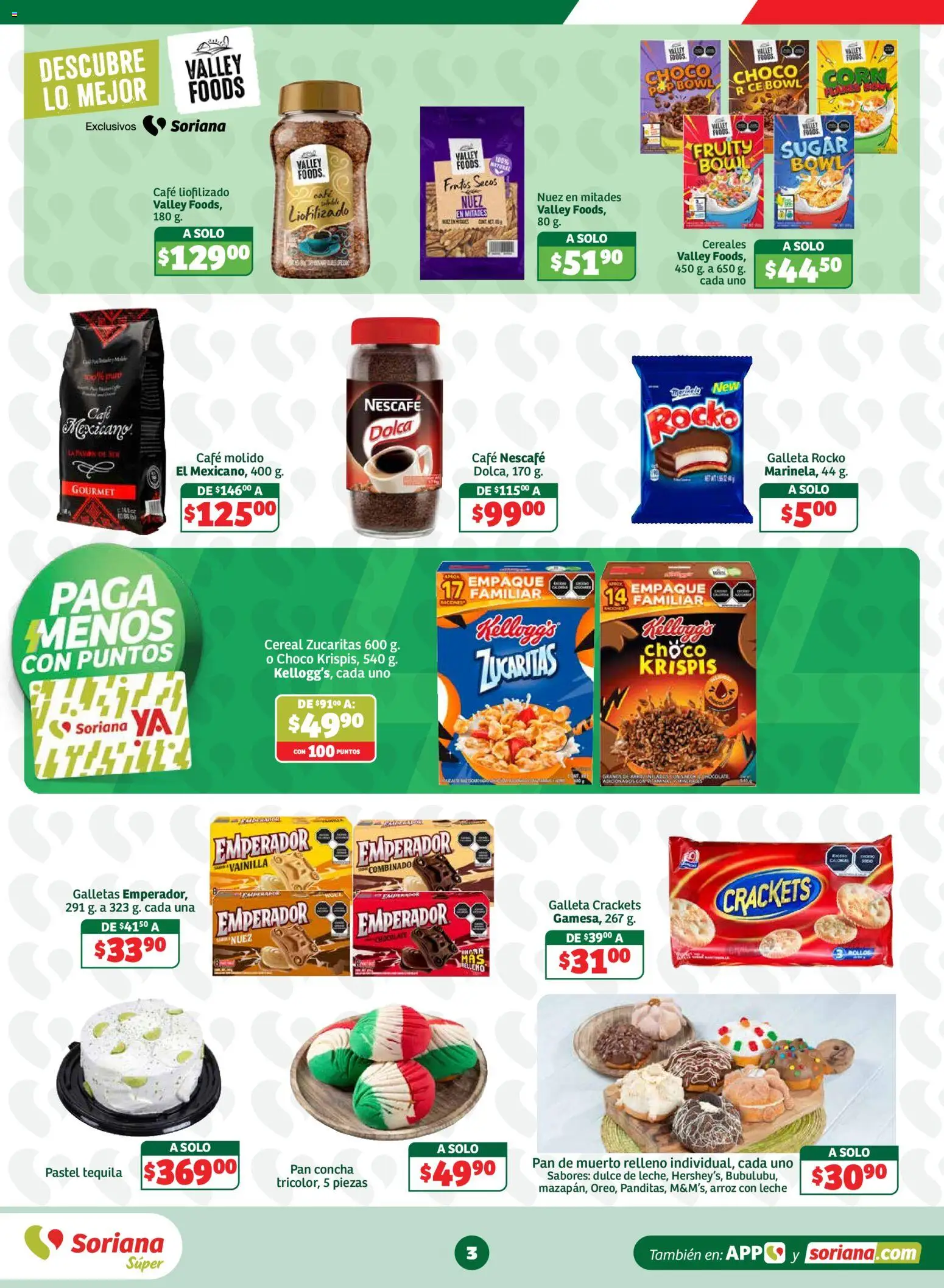 Nuevas ofertas de Soriana válidas en toda la República Mexicana desde el 11/09/2026. ¡Encuentra las mejores ofertas en Soriana Súper - En México oferta se dice Soriana Súper Nacional! | Página: 3 | Productos: Pan, Cereales, Bowl, Frutos secos