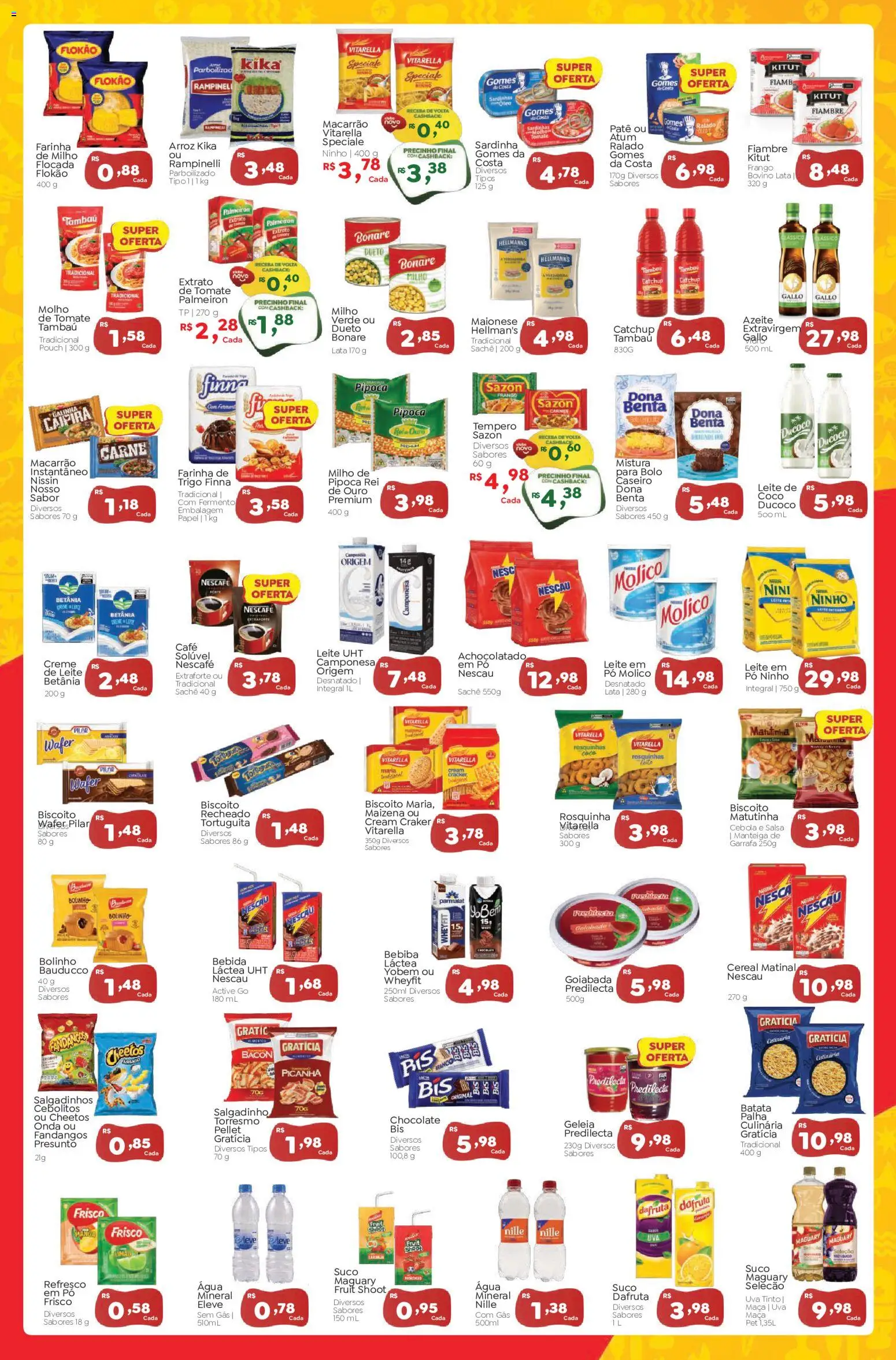Novo Atacarejo Folheto - válido de 03/09/2026 | Página: 2 | Produtos: Leite, Macarrão, Creme, Biscoito recheado