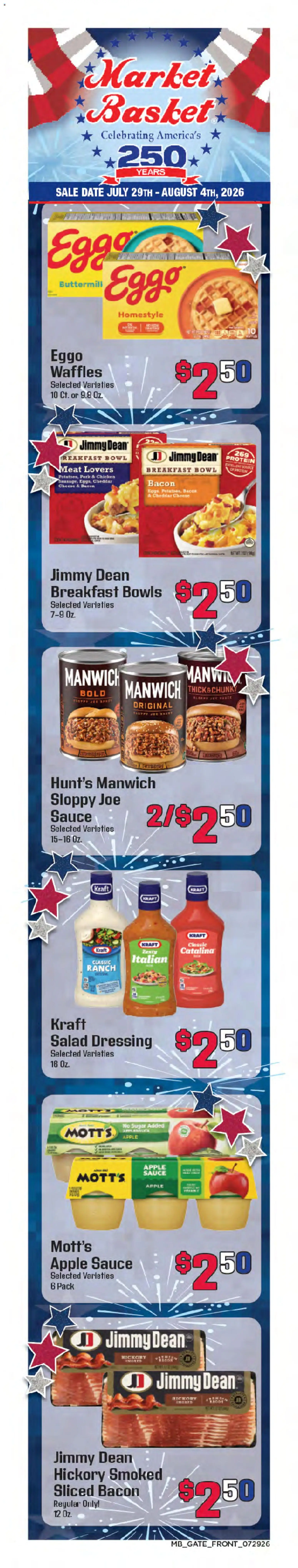 Market Basket Weekly Ad - valid from 07/29/2026 | Page: 1 | Products: Basket, Salad, Sugar, Date