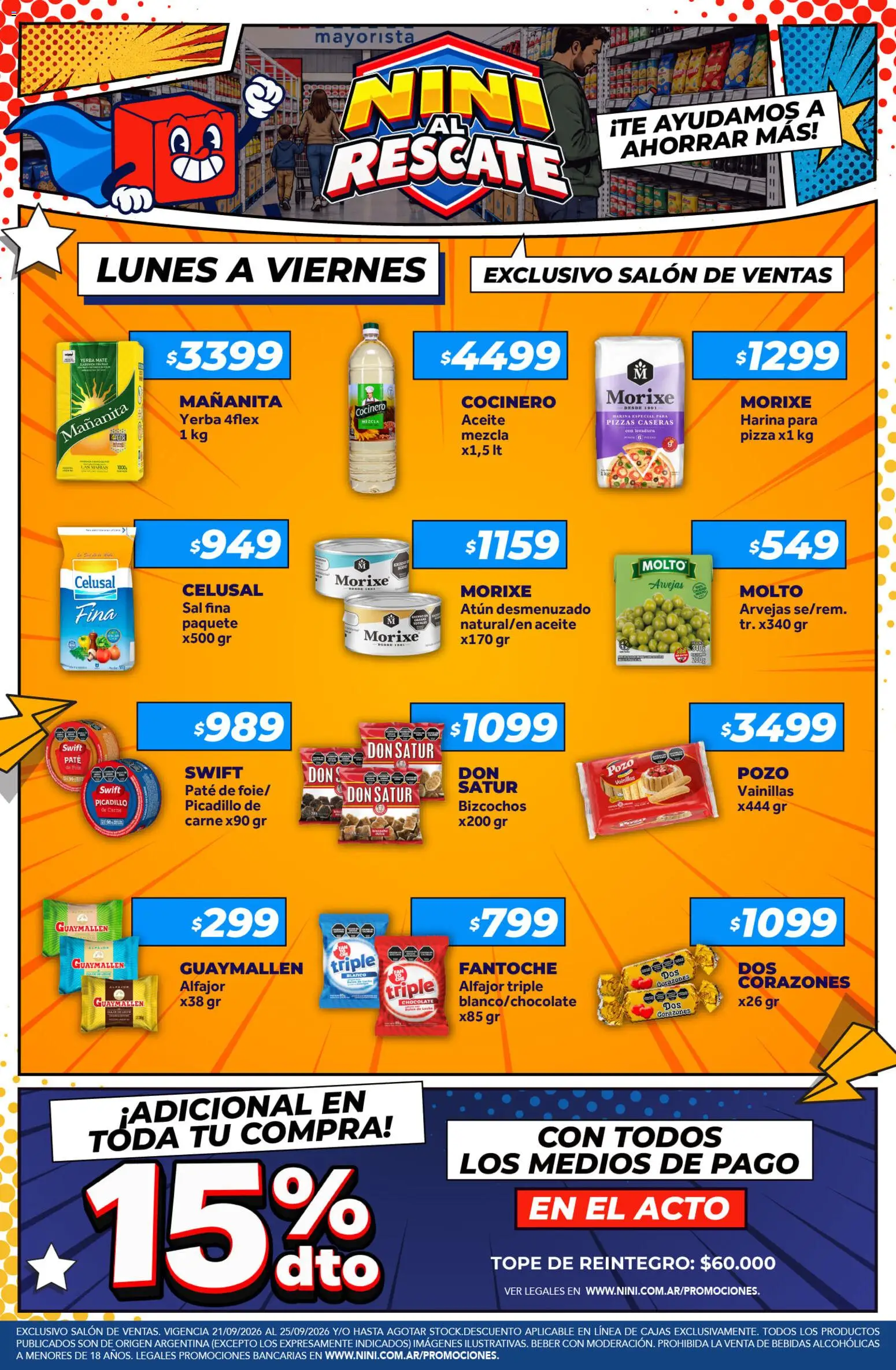 NINI Mayorista catálogo │ válido desde el 21/09/2026 | Página: 2 | Productos: Harina, Carne, Sal, Pizza
