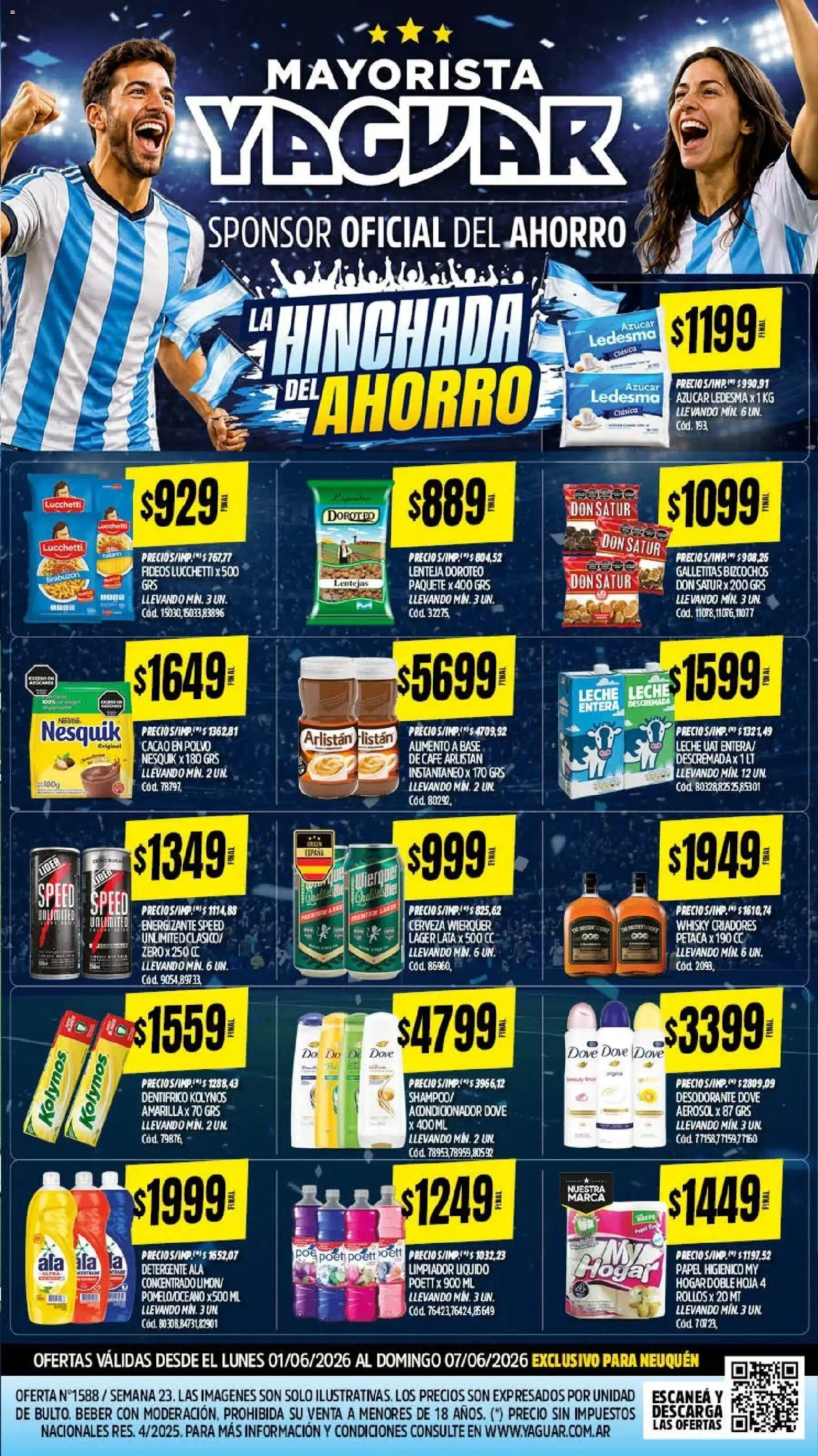 Yaguar - Oferta Semanal Neuquen │ válido desde el 01.06.2026 | Página: 2 | Productos: Whisky, Leche, Fideos, Bizcochos