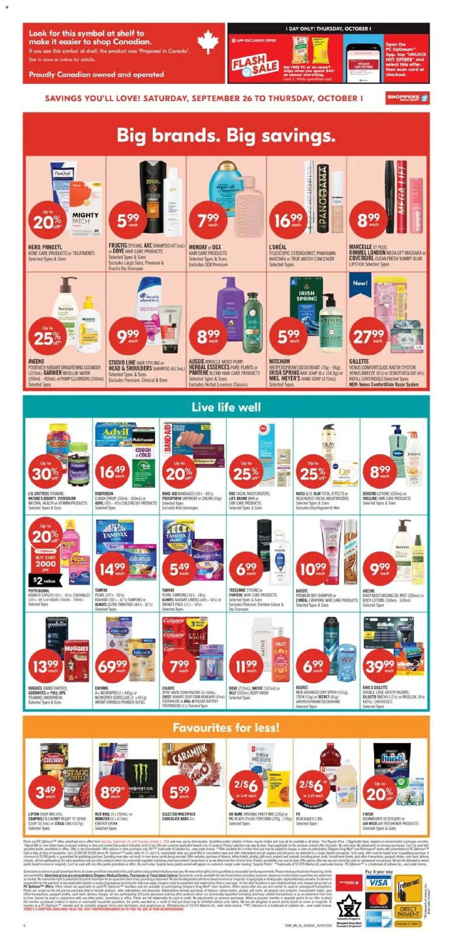 Shoppers flyer valid from Sep 26, 2026 | Page: 2 | Products: Soap, Shelf, Hair styling, Chocolate