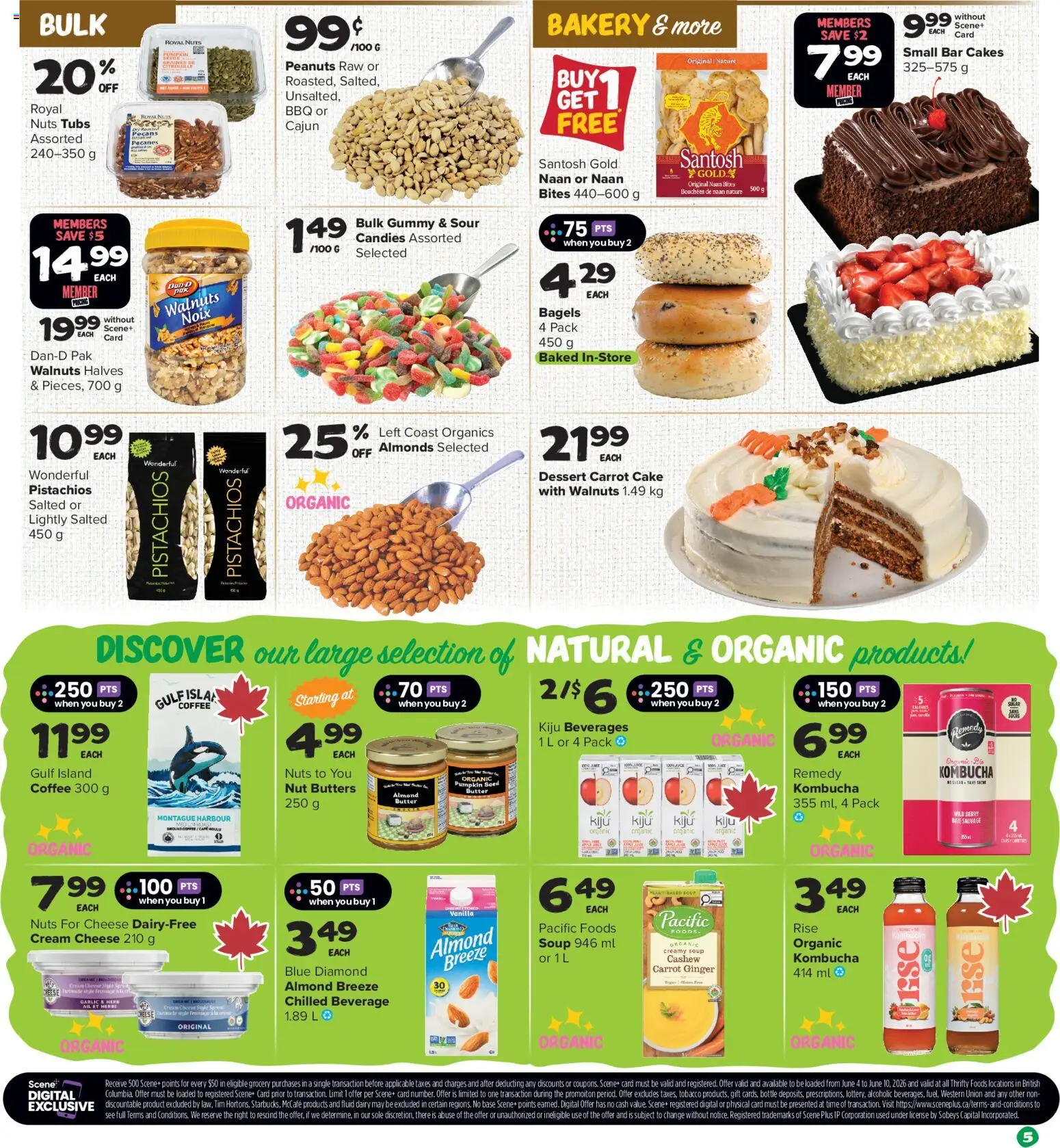 Thrifty Foods flyer valid from 04.06.2026 | Page: 6 | Products: Candies, Nuts, Bakery, Pumpkin