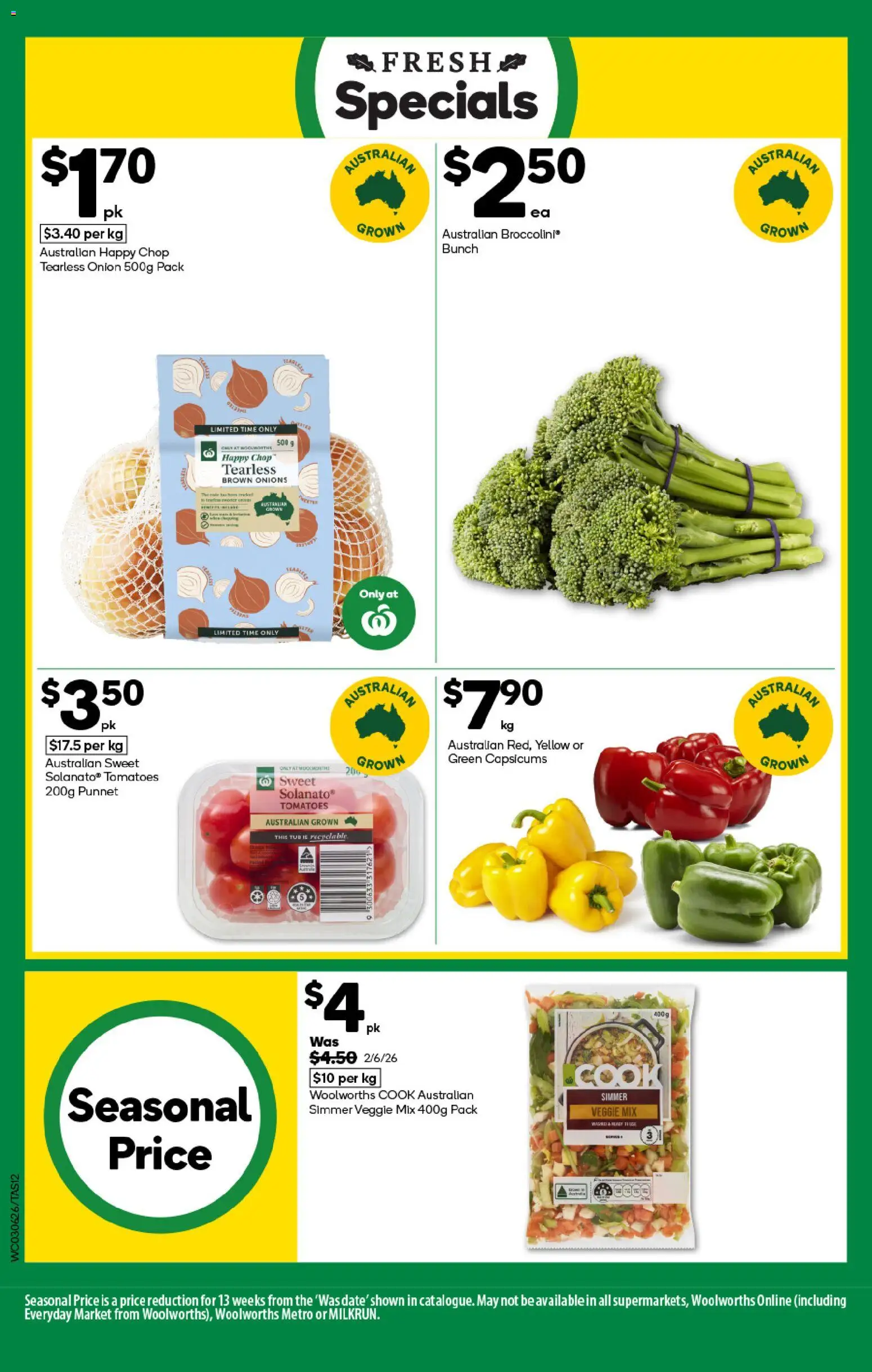 Woolworths catalogue - valid from 03.06.2026 | Page: 12 | Products: Tomatoes, Onions