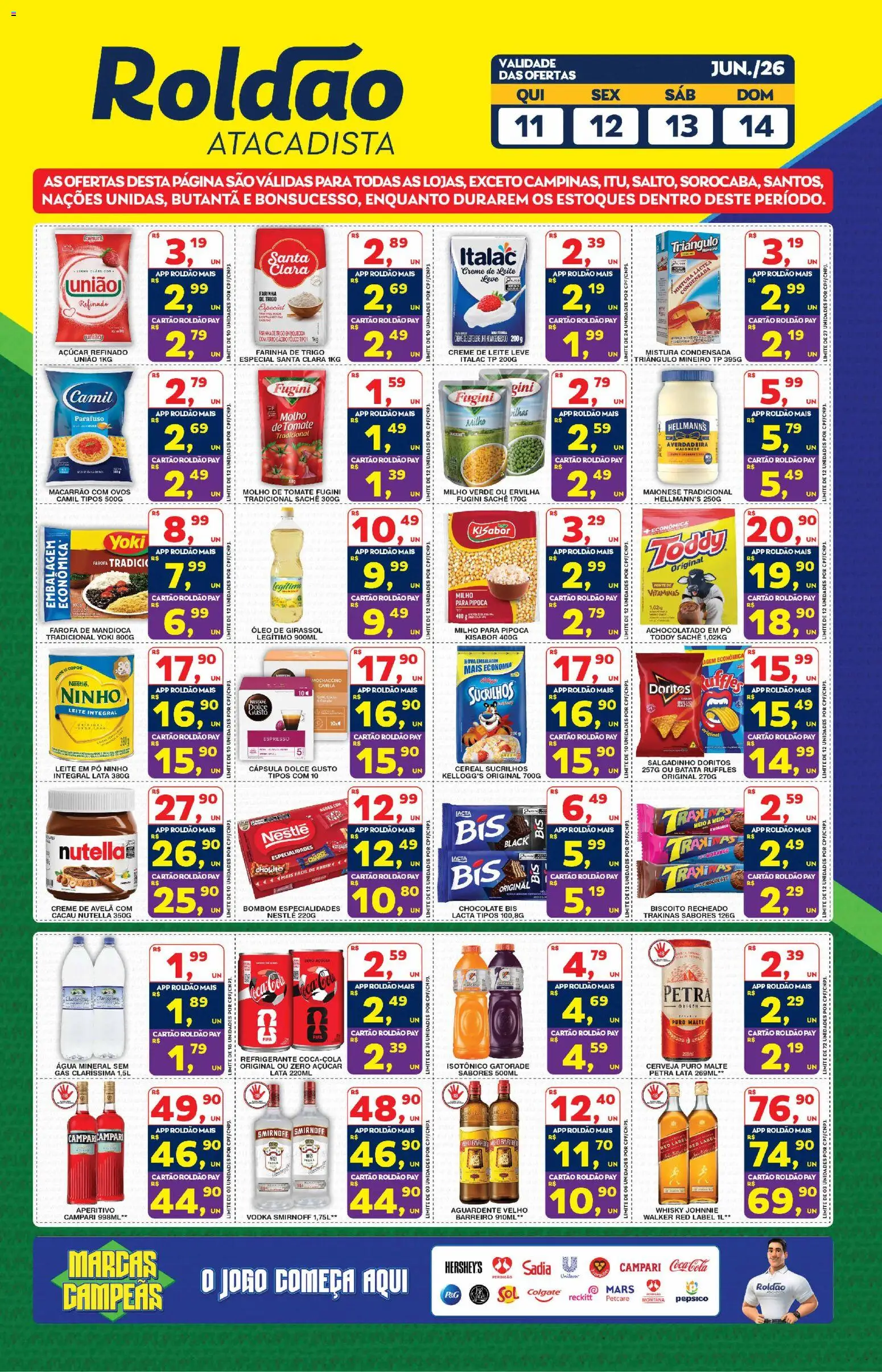 Roldão Folheto - válido de 11.06.2026 | Página: 3 | Produtos: Mandioca, Ovos, Óleo, Macarrão