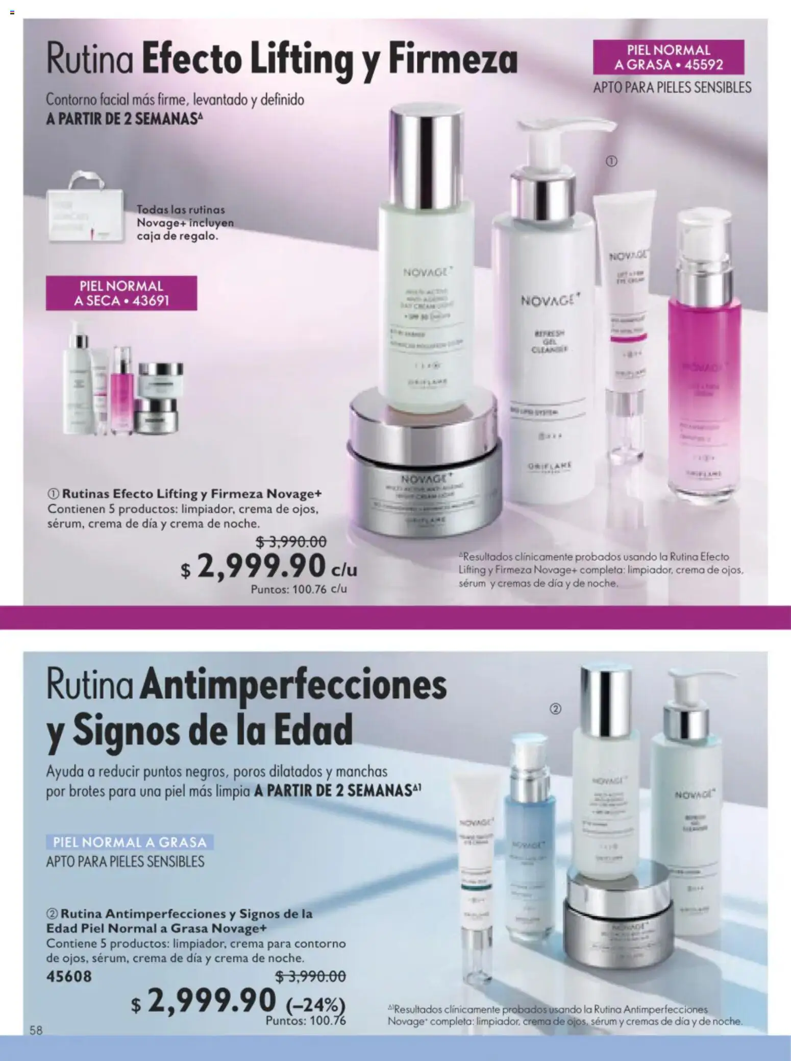 Nuevas ofertas de Oriflame válidas en toda la República Mexicana desde el 11/07/2026. ¡Encuentra las mejores ofertas en Oriflame campaña 10 2026! | Página: 58 | Productos: Serum, Crema, Contorno, Caja
