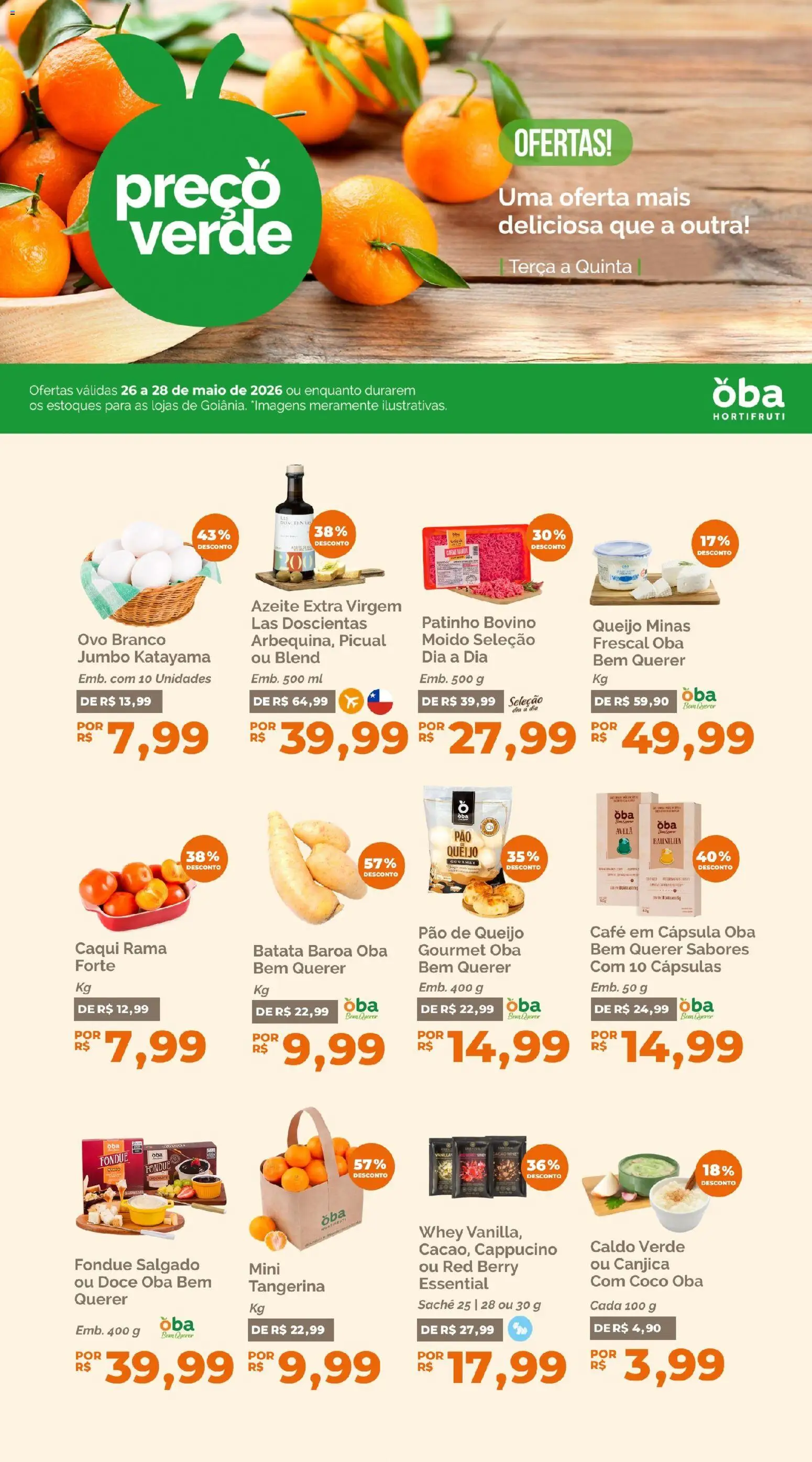 Oba Hortifruti Folheto - válido de 26.05.2026 | Página: 1 | Produtos: Pão, Café, Batata, Azeite