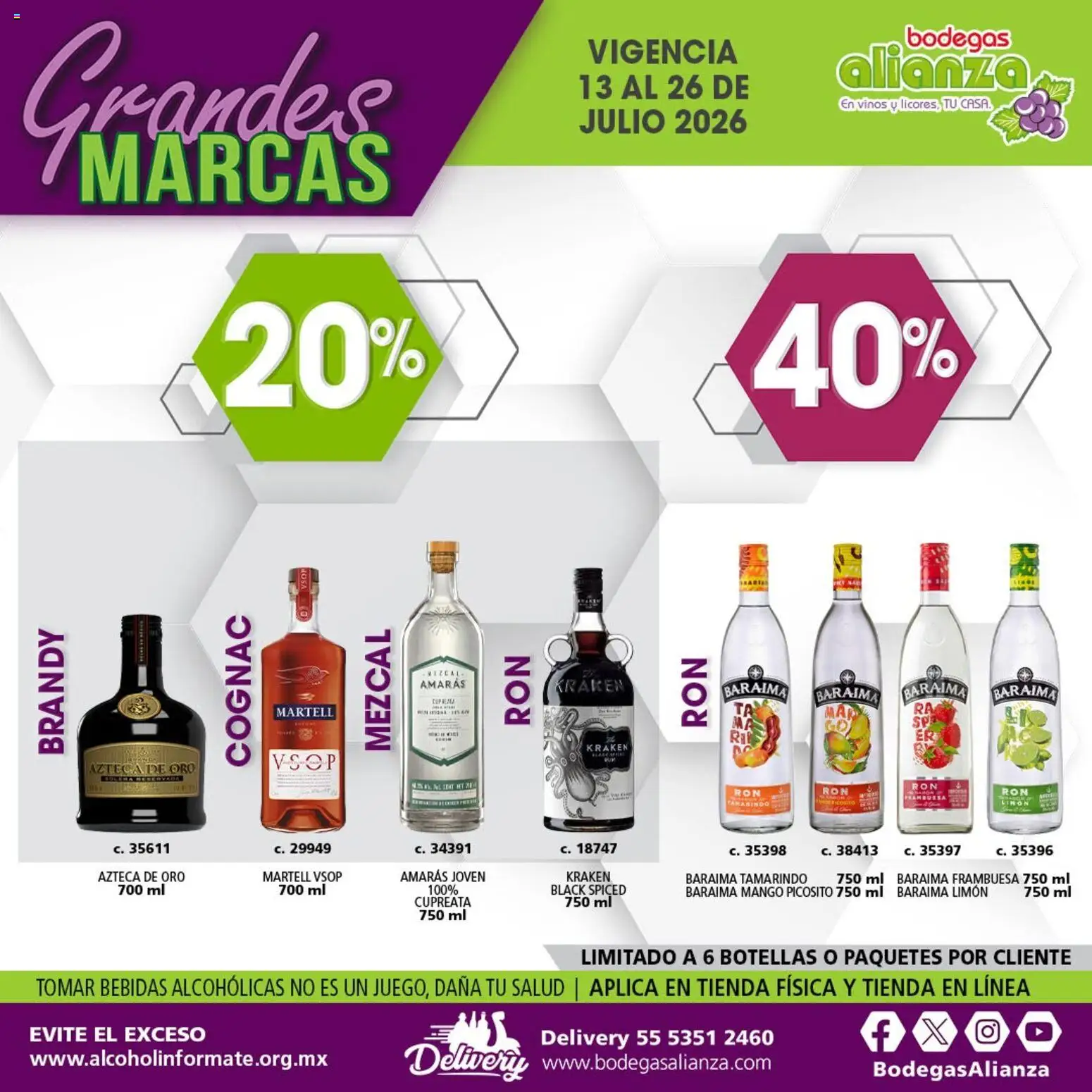 Nuevas ofertas de Bodegas Alianza válidas en toda la República Mexicana desde el 13/07/2026. ¡Encuentra las mejores ofertas en Bodegas Alianza catálogo Grandes Marcas! | Página: 9 | Productos: Limón, Mango