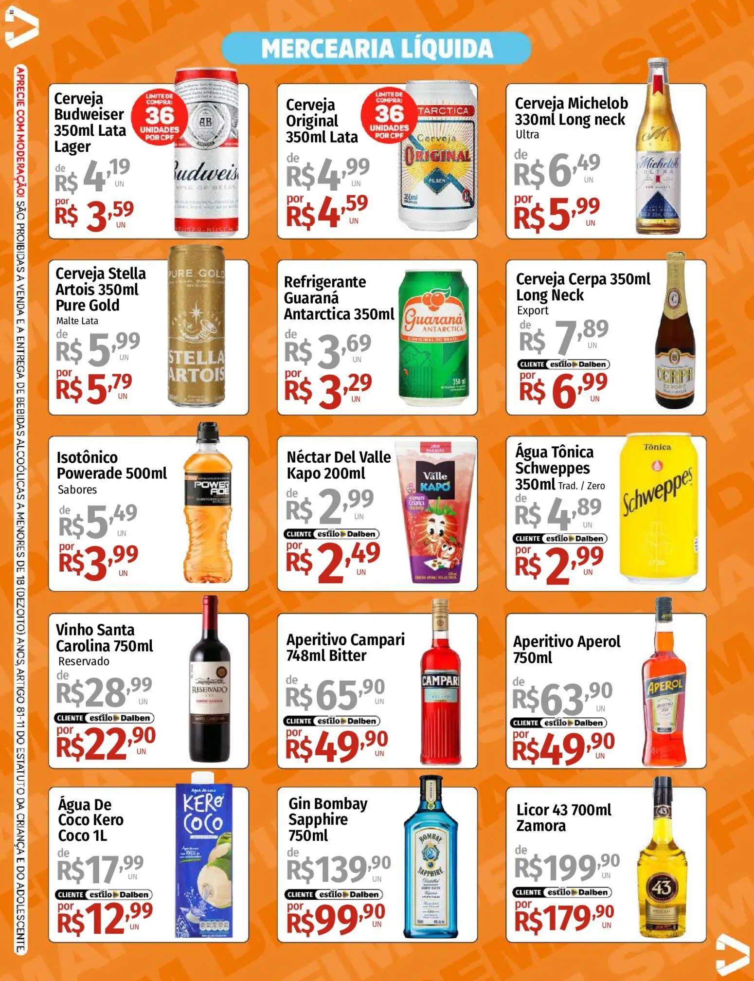 Supermercado Dalben Folheto - válido de 18/09/2026 | Página: 3 | Produtos: Coco, Vinho santa carolina, Vinho, Gin Bombay