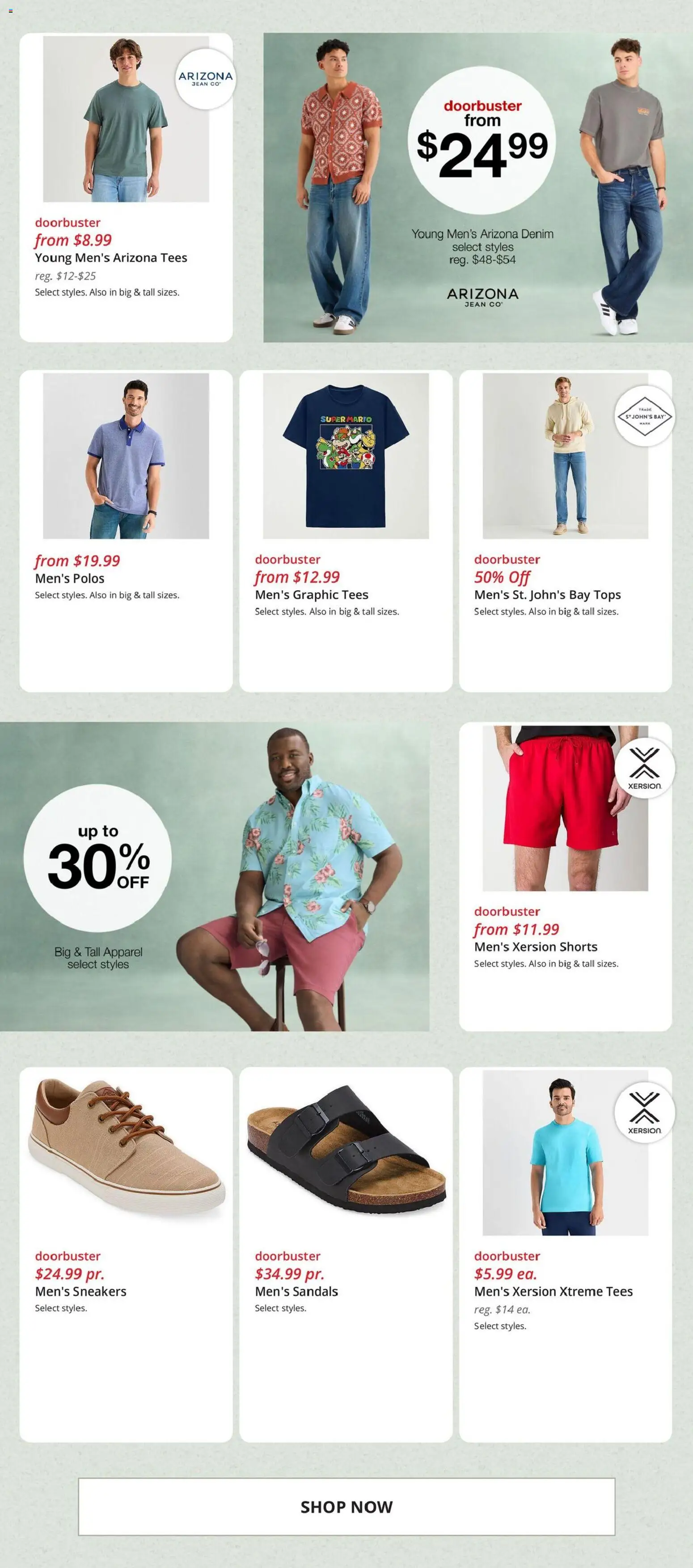 JCPenney Weekly Ad - valid from 16.04.2026 | Page: 5 | Products: Shorts, Sneakers, Sandals