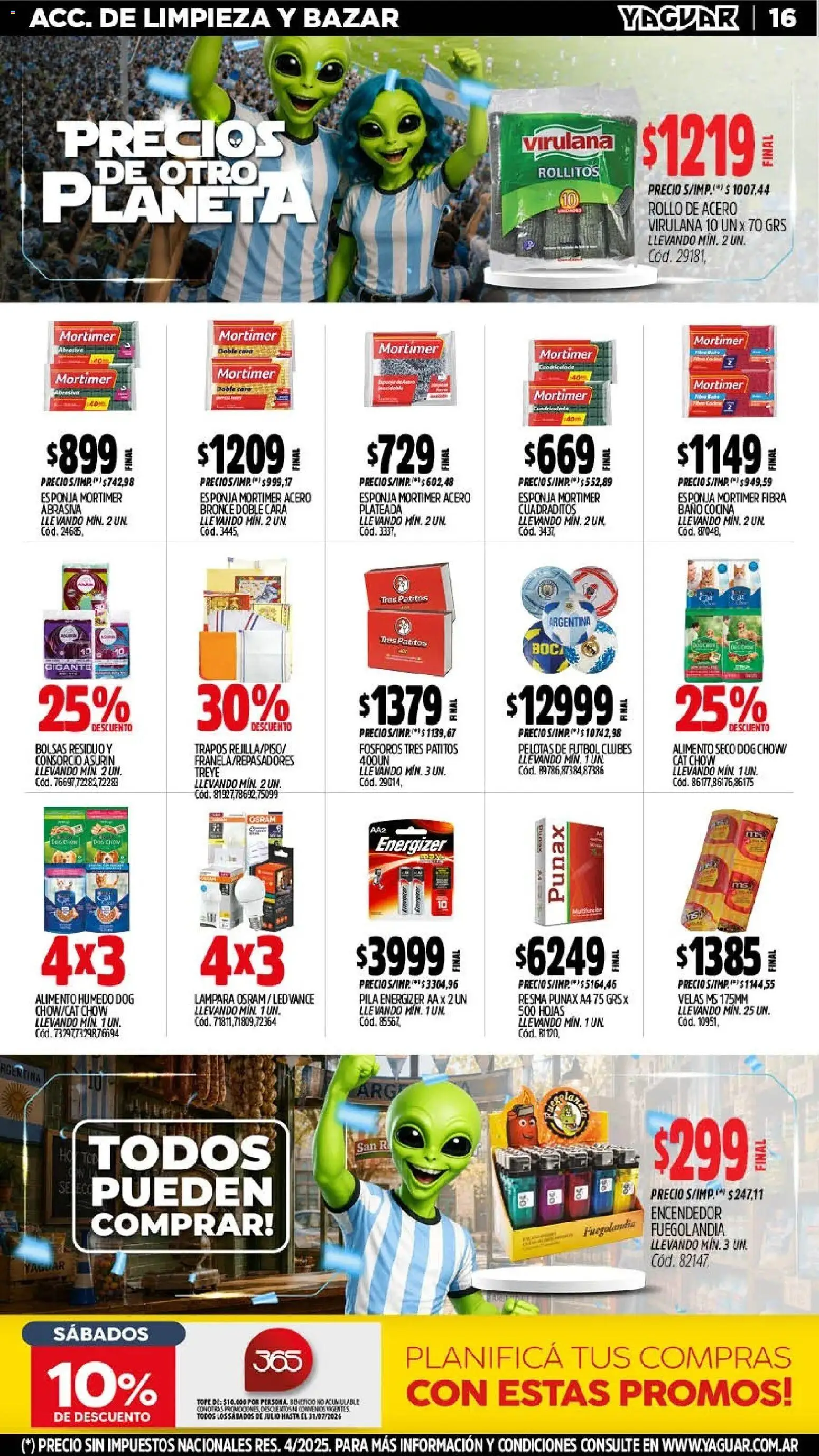Yaguar - Oferta Semanal Salta │ válido desde el 06/07/2026 | Página: 16 | Productos: Fósforos, Pila, Baño, Esponja