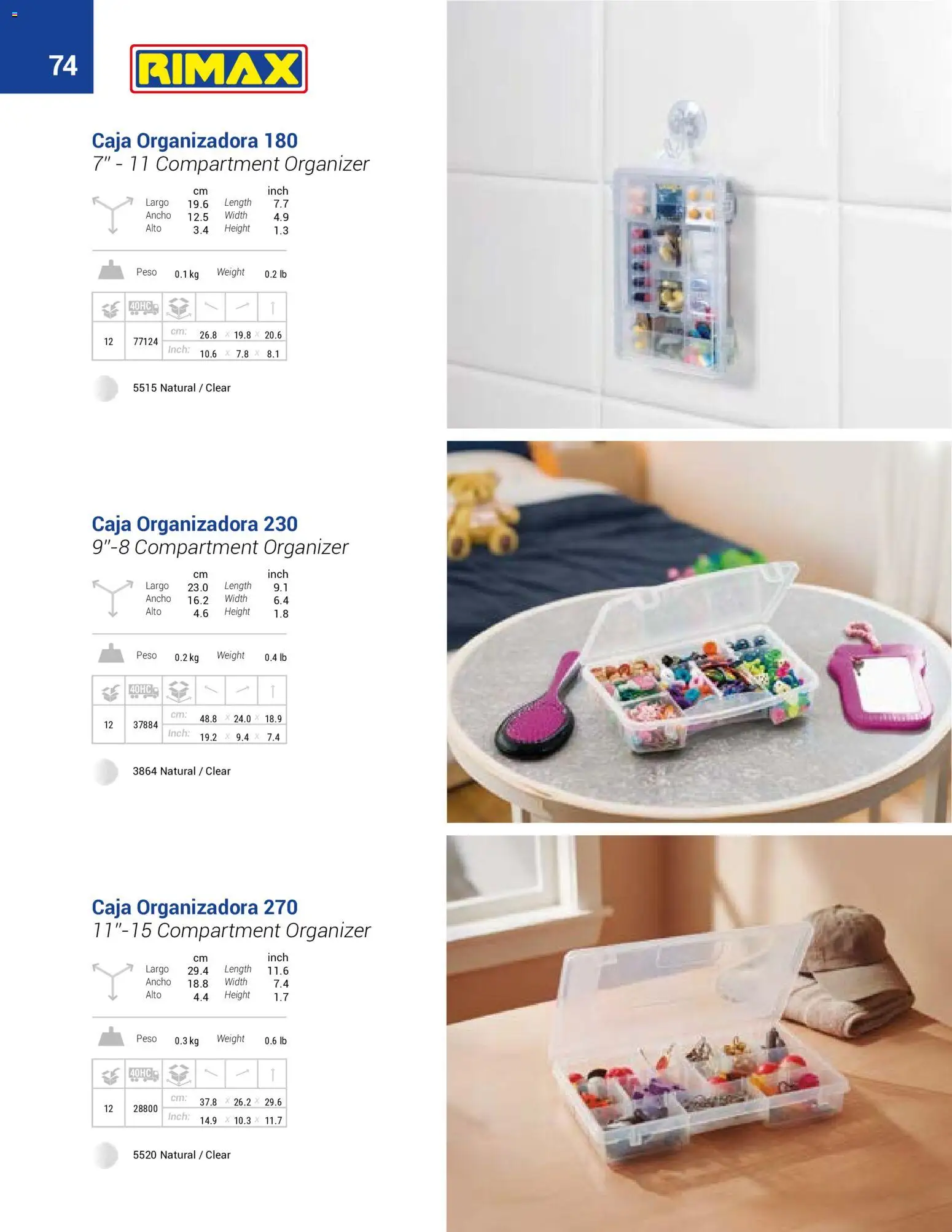 Rimax revista - valida desde el 01/01/2026 | Página: 74 | Productos: Peso, Caja organizadora, Caja