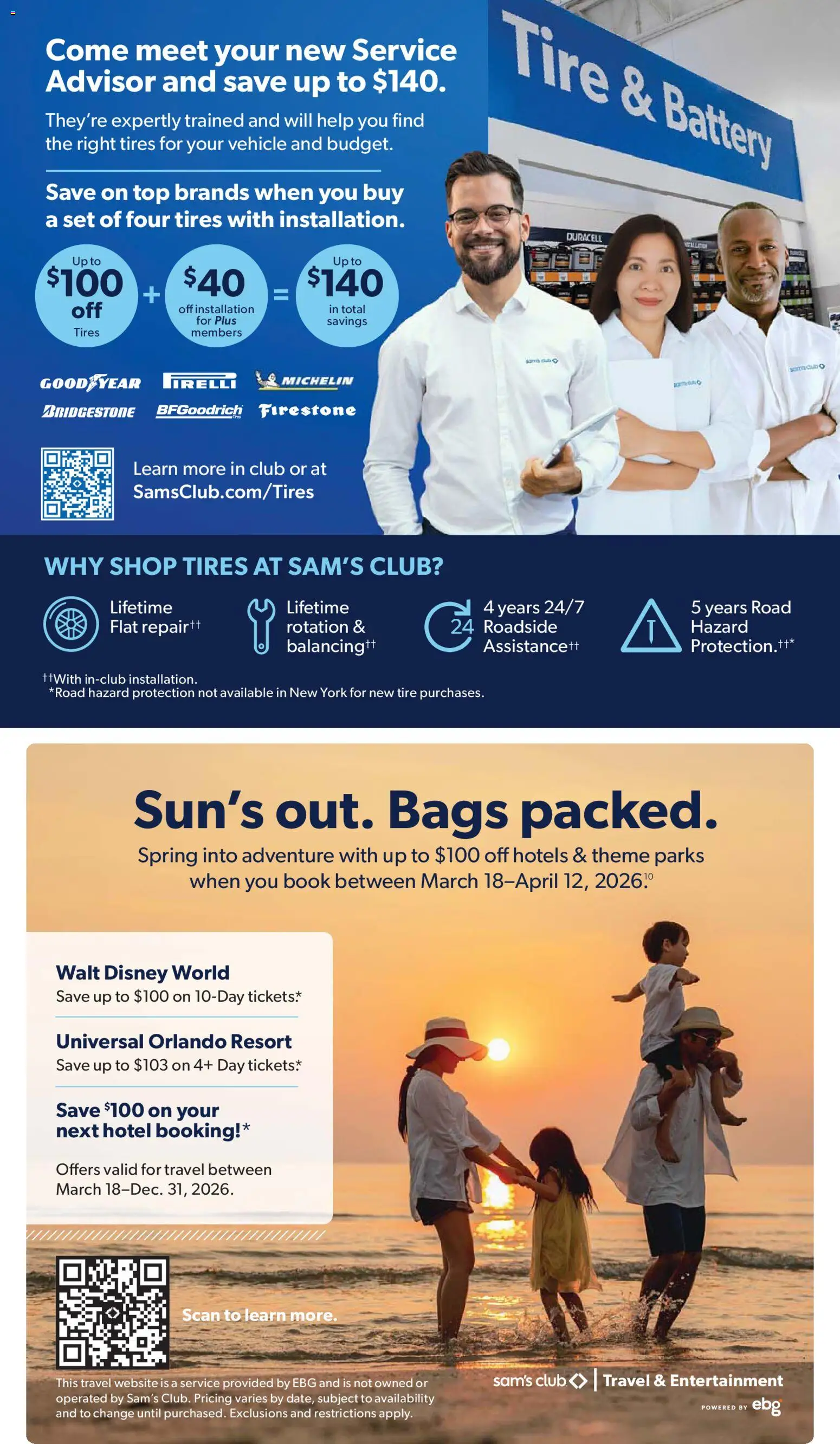 Sam's Club Instant Savings Book March - valid from 18.03.2026 | Page: 38 | Products: Battery, Tire