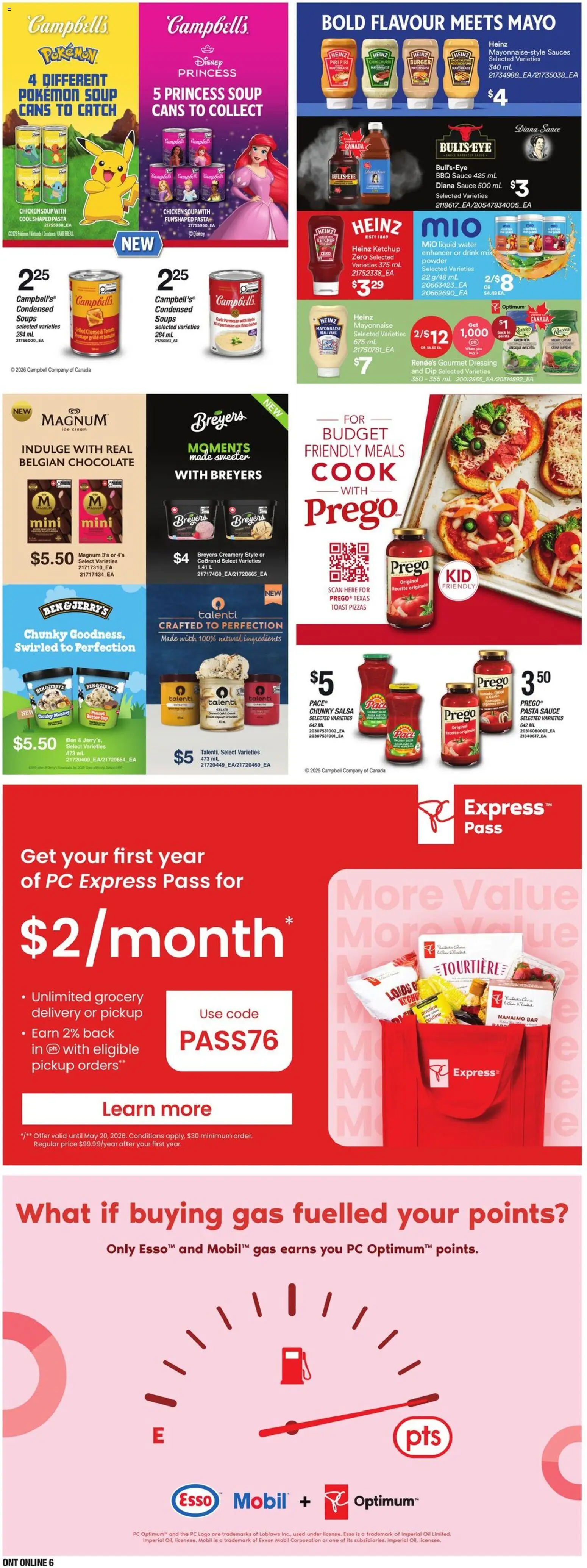 Loblaws flyer valid from Sep 3, 2026 | Page: 15 | Products: Pasta, Ice cream, Water, Mayonnaise