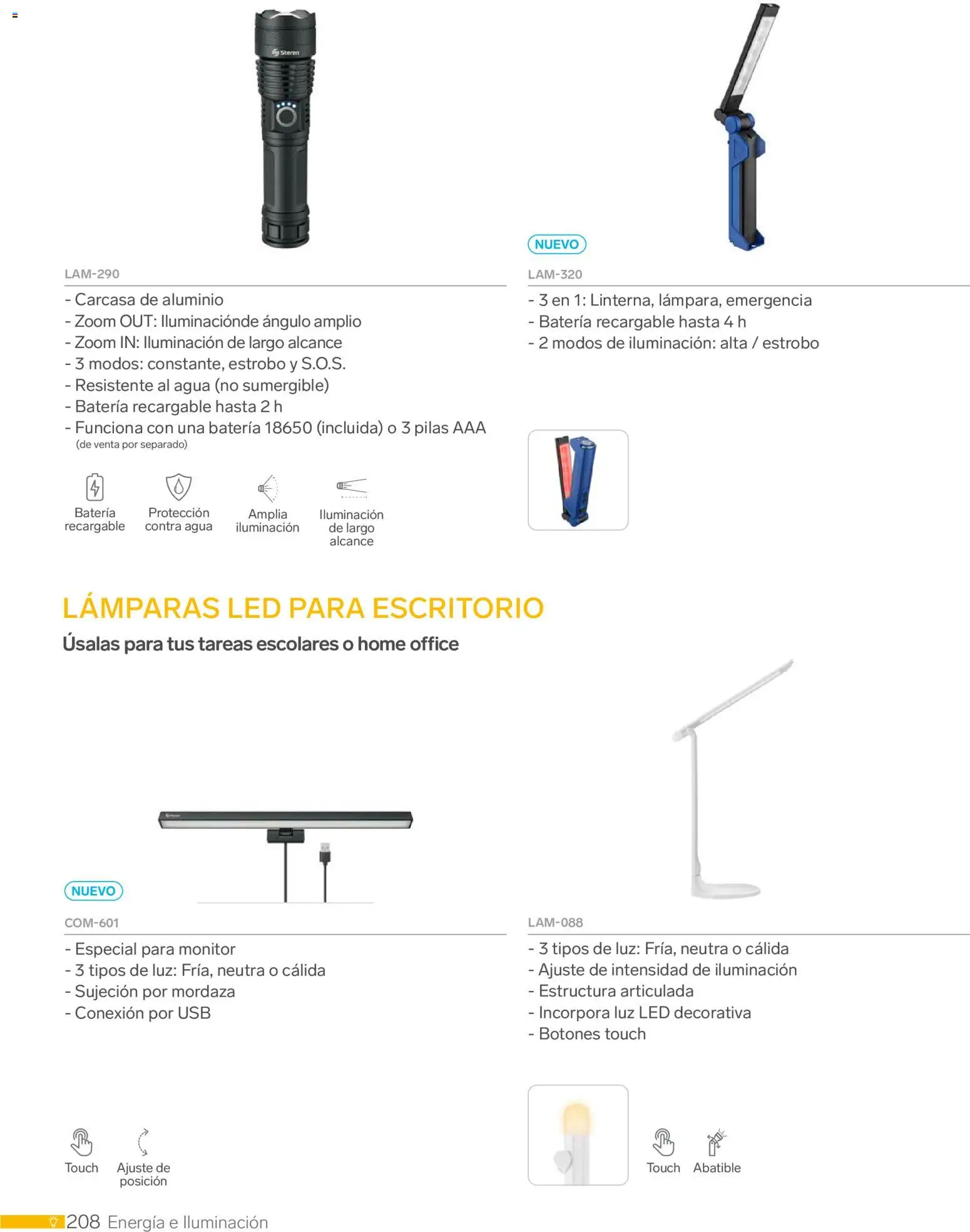 Nuevas ofertas de Steren válidas en toda la República Mexicana desde el 01.01.2026. ¡Encuentra las mejores ofertas en Steren catálogo! | Página: 220 | Productos: Usb, Escritorio, Batería, Pilas