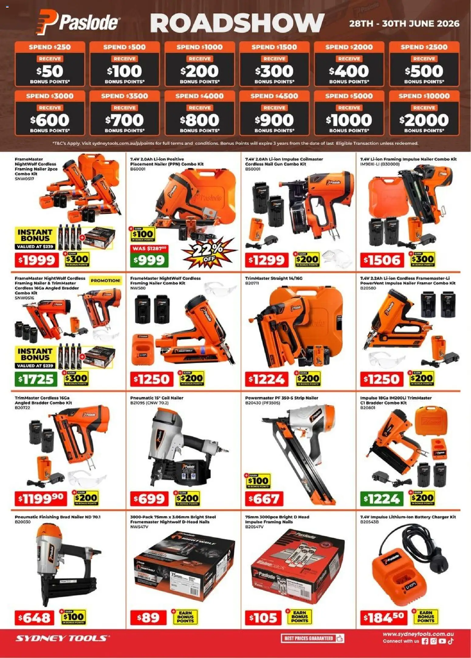 Sydney Tools catalogue - valid from 28/06/2026 | Page: 1 | Products: Battery, Charger, Date, Strip