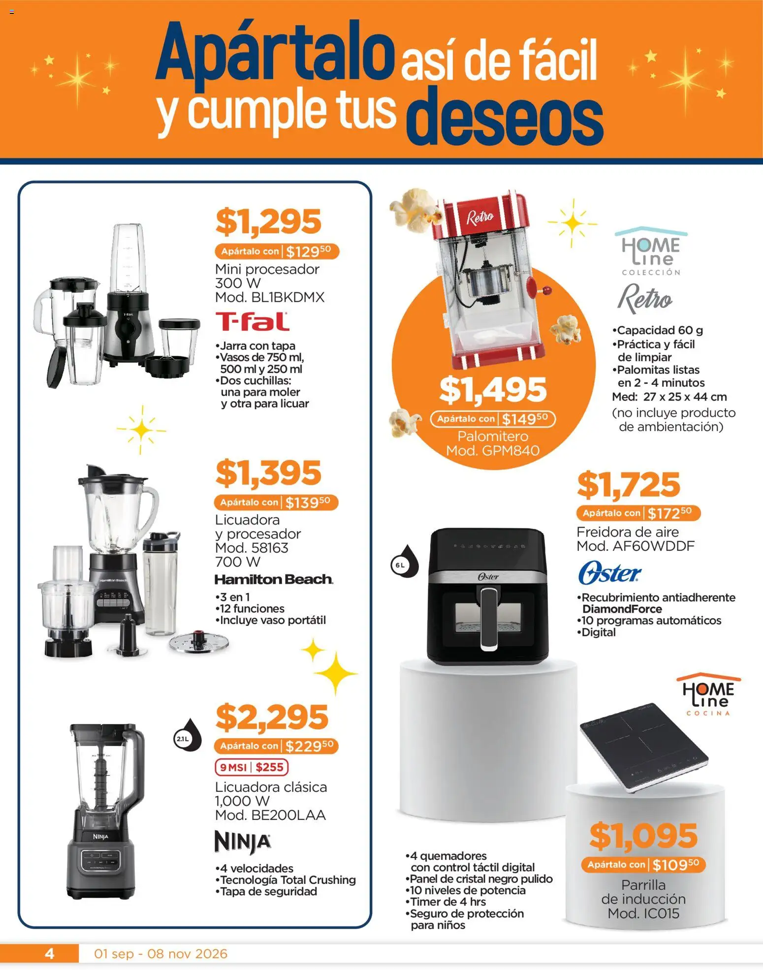 Nuevas ofertas de Chedraui válidas en toda la República Mexicana desde el 01/09/2026. ¡Encuentra las mejores ofertas en Chedraui Llegan los porti ofertones del otoño! | Página: 4 | Productos: Freidora de aire, Licuadora, Cocina, Parrilla