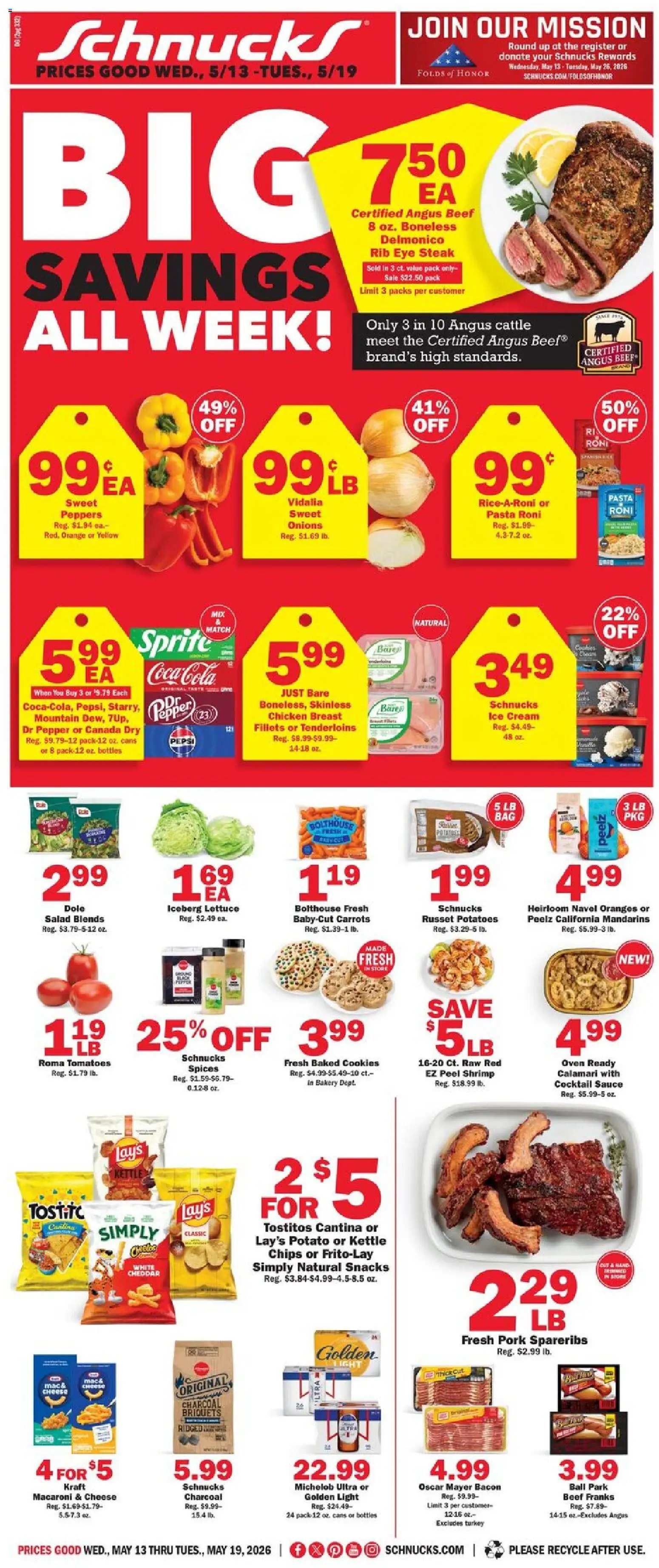 Schnucks Weekly Print Ad - MO - valid from 13.05.2026 | Page: 1 | Products: Bakery, Oranges, Cookies, Oven