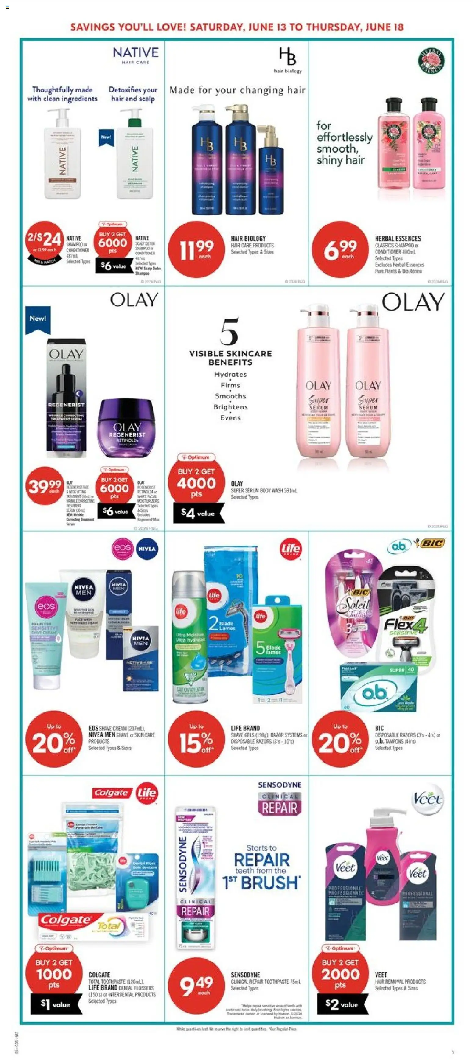 Shoppers flyer valid from 12.06.2026 | Page: 12 | Products: Cream, Shampoo, Conditioner, Toothpaste