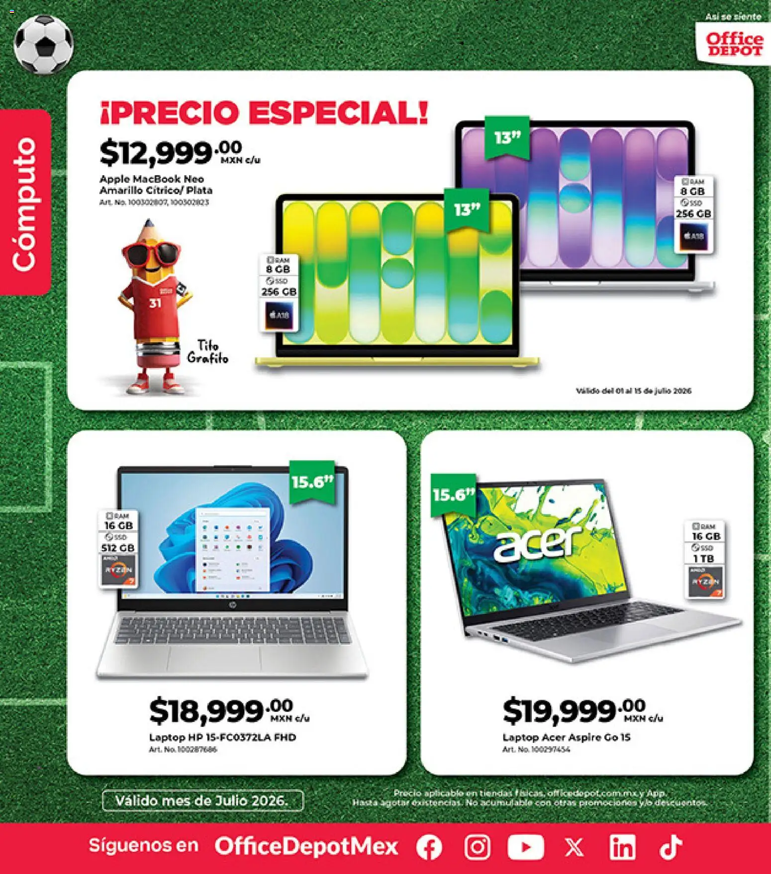 Nuevas ofertas de Office Depot válidas en toda la República Mexicana desde el 01/07/2026. ¡Encuentra las mejores ofertas en Office Depot catálogo! | Página: 7
