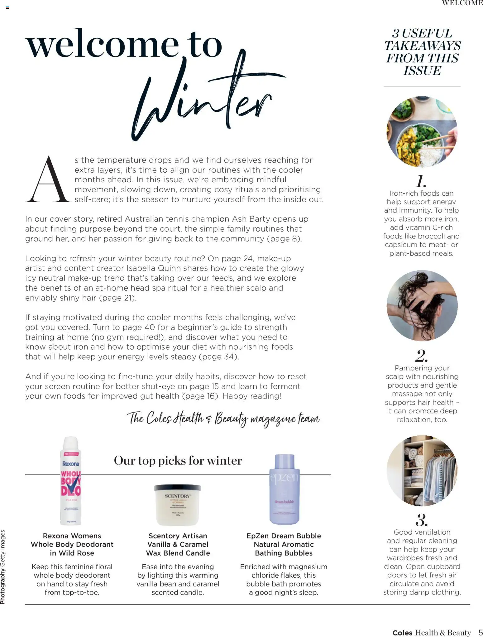 Coles catalogue - valid from 01/07/2026 | Page: 5 | Products: Cupboard, Deodorant, Meat, Screen
