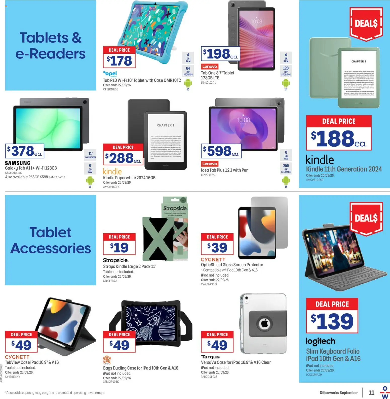 Officeworks catalogue - valid from 08/09/2026 | Page: 12 | Products: Accessories, Tablet, Case, Tablets