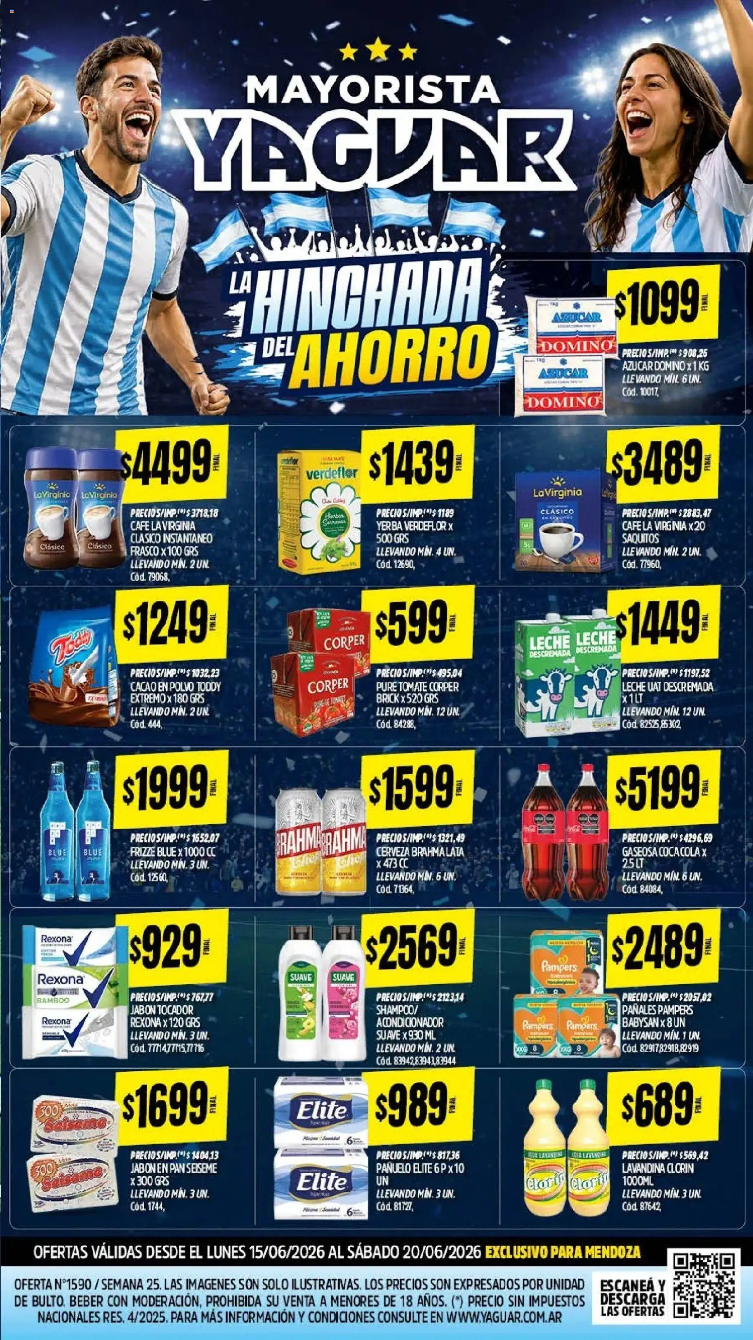 Yaguar - Oferta Semanal Mendoza │ válido desde el 15.06.2026 | Página: 2 | Productos: Frasco, Leche, Cacao, Pañales