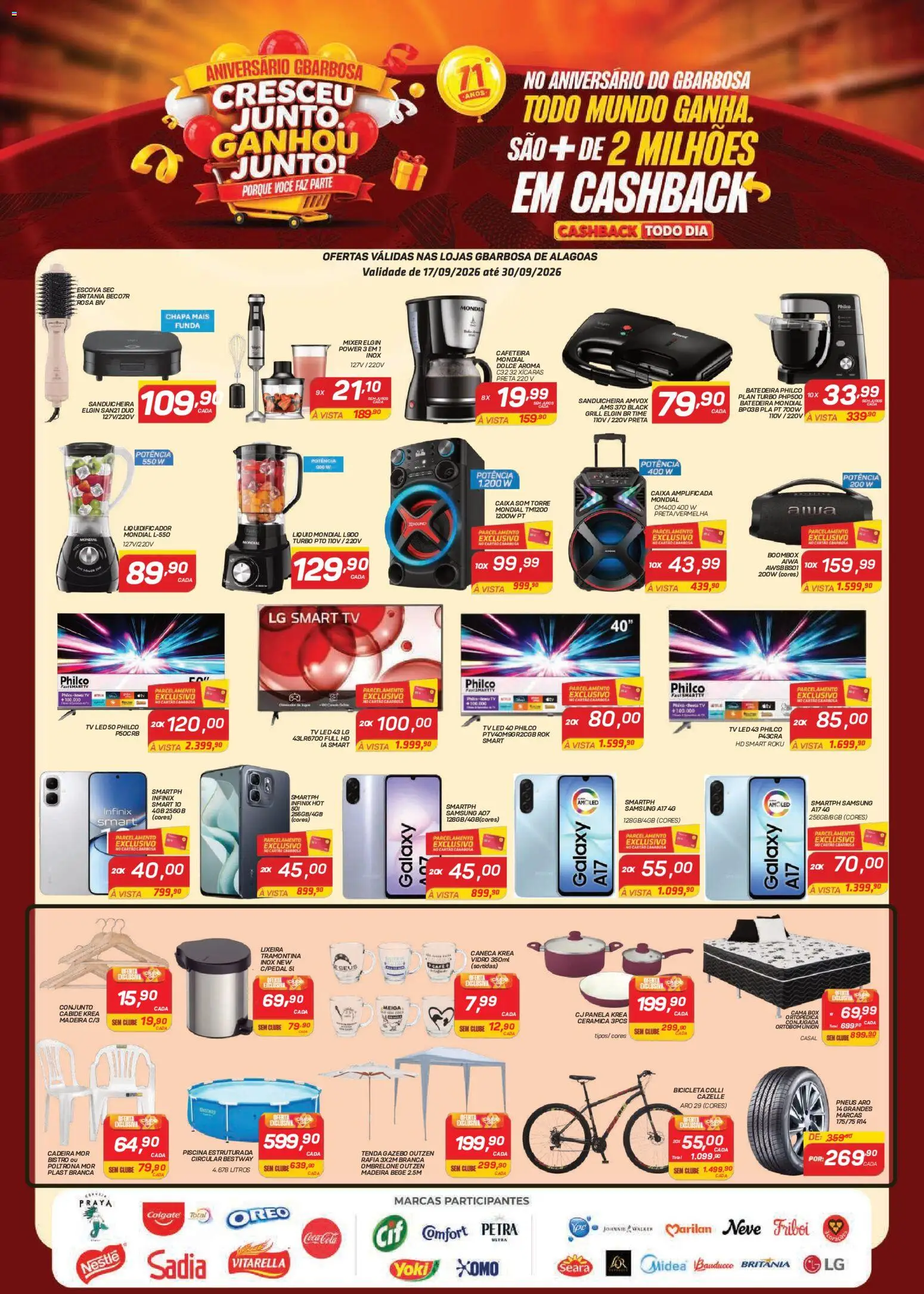 Gbarbosa Folheto - válido de 17/09/2026 | Página: 1 | Produtos: smart TV, Cama, Tv, Poltrona