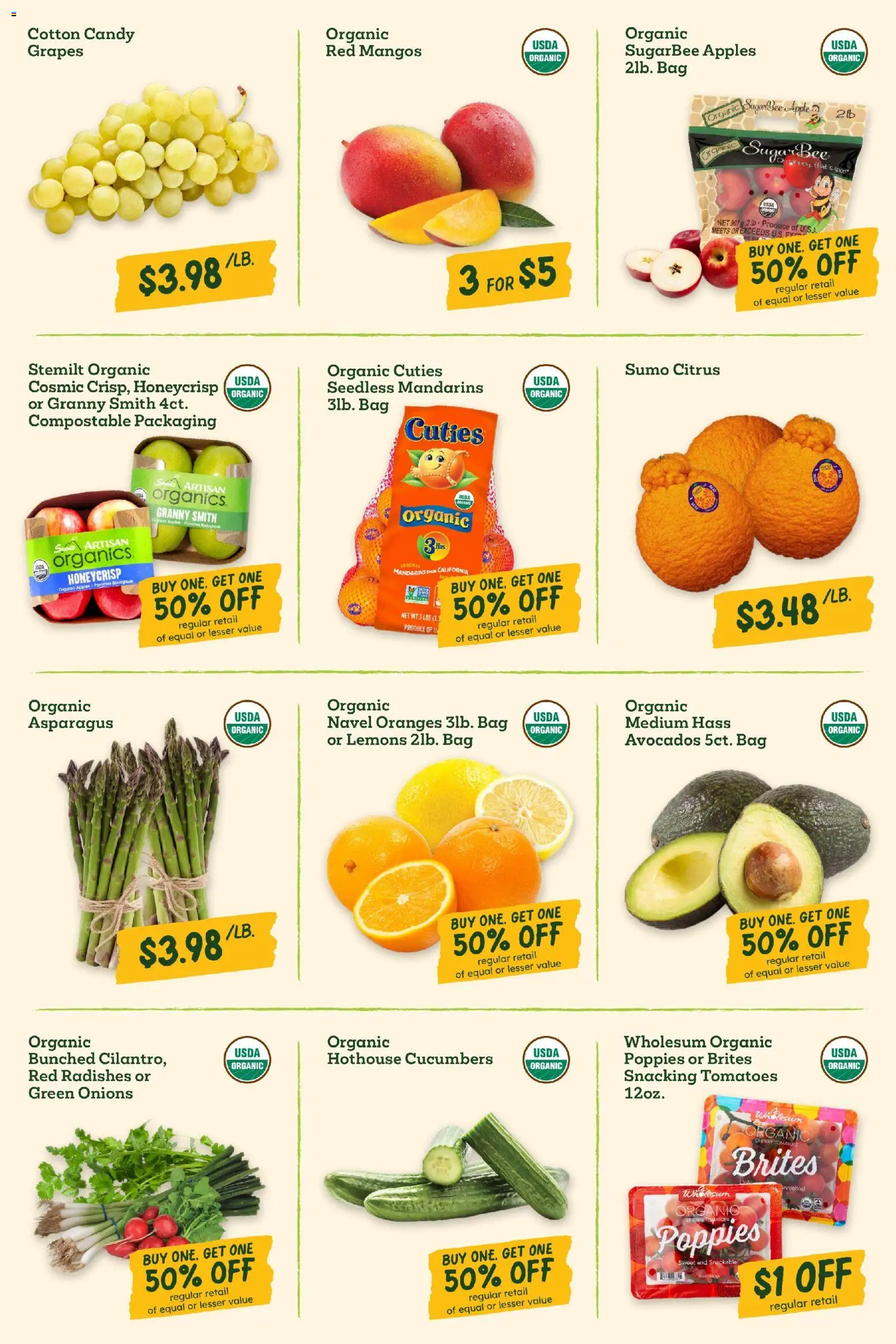 Sprouts Weekly Ad - valid from 15.04.2026 | Page: 7 | Products: Asparagus, Apples, Cucumbers, Bag