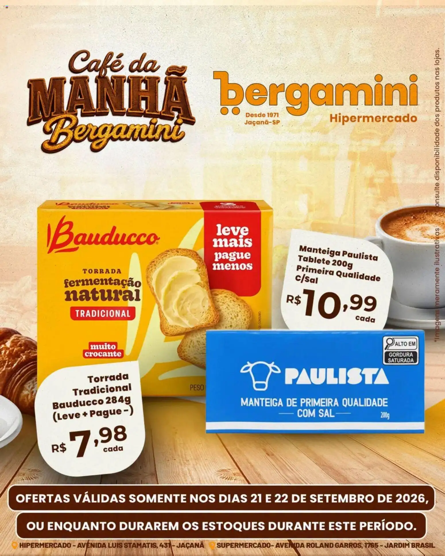 Supermercado Bergamini Folheto - válido de 21/09/2026 | Página: 13 | Produtos: Manteiga, Café, Sal