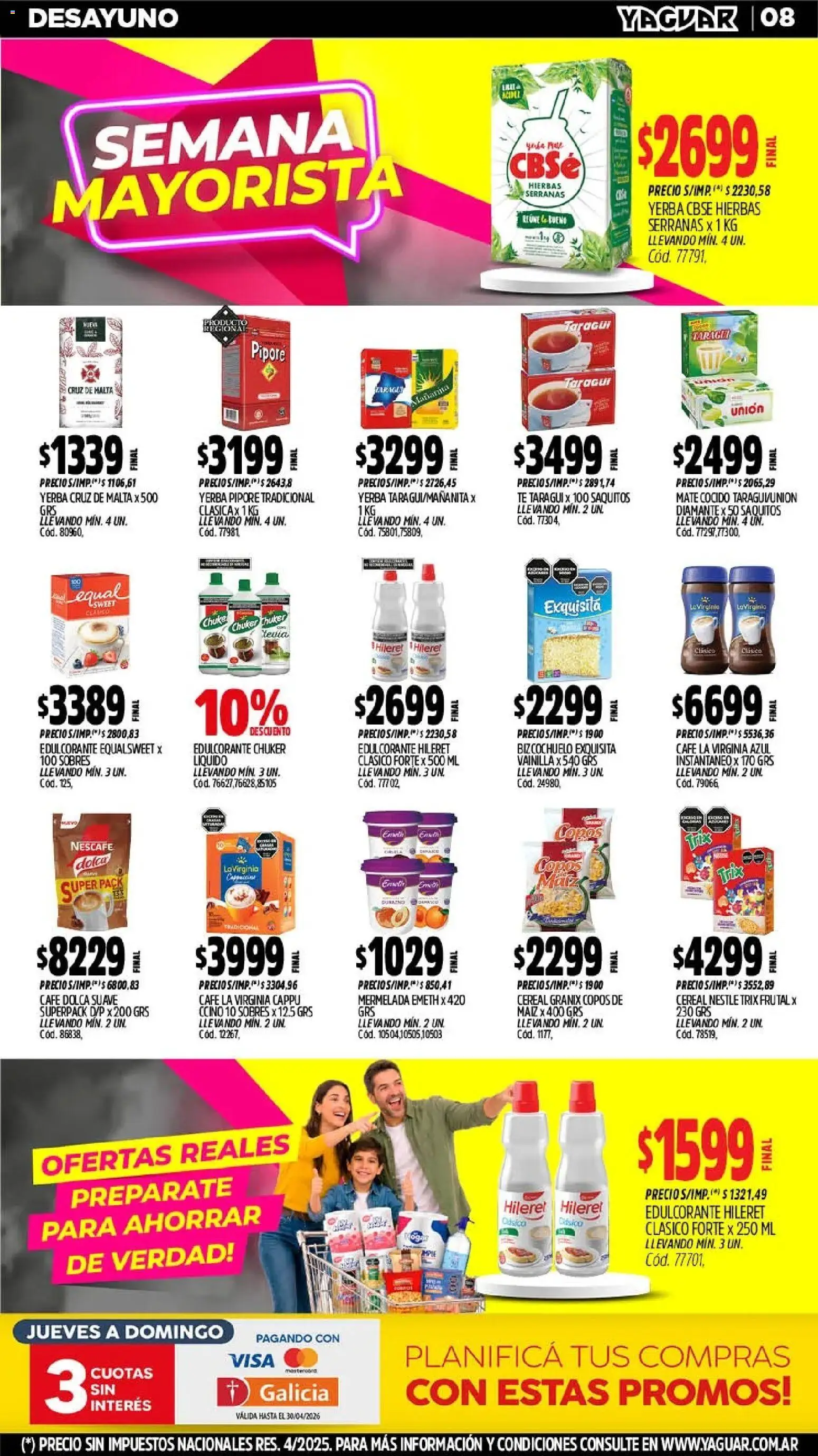 Yaguar - Oferta Semanal General Roca │ válido desde el 18.05.2026 | Página: 8 | Productos: Copos, Mate, Maiz, Café