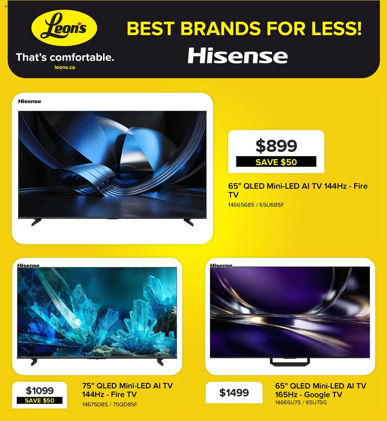 Leon's flyer valid from Oct 1, 2026 | Page: 7 | Products: Tv