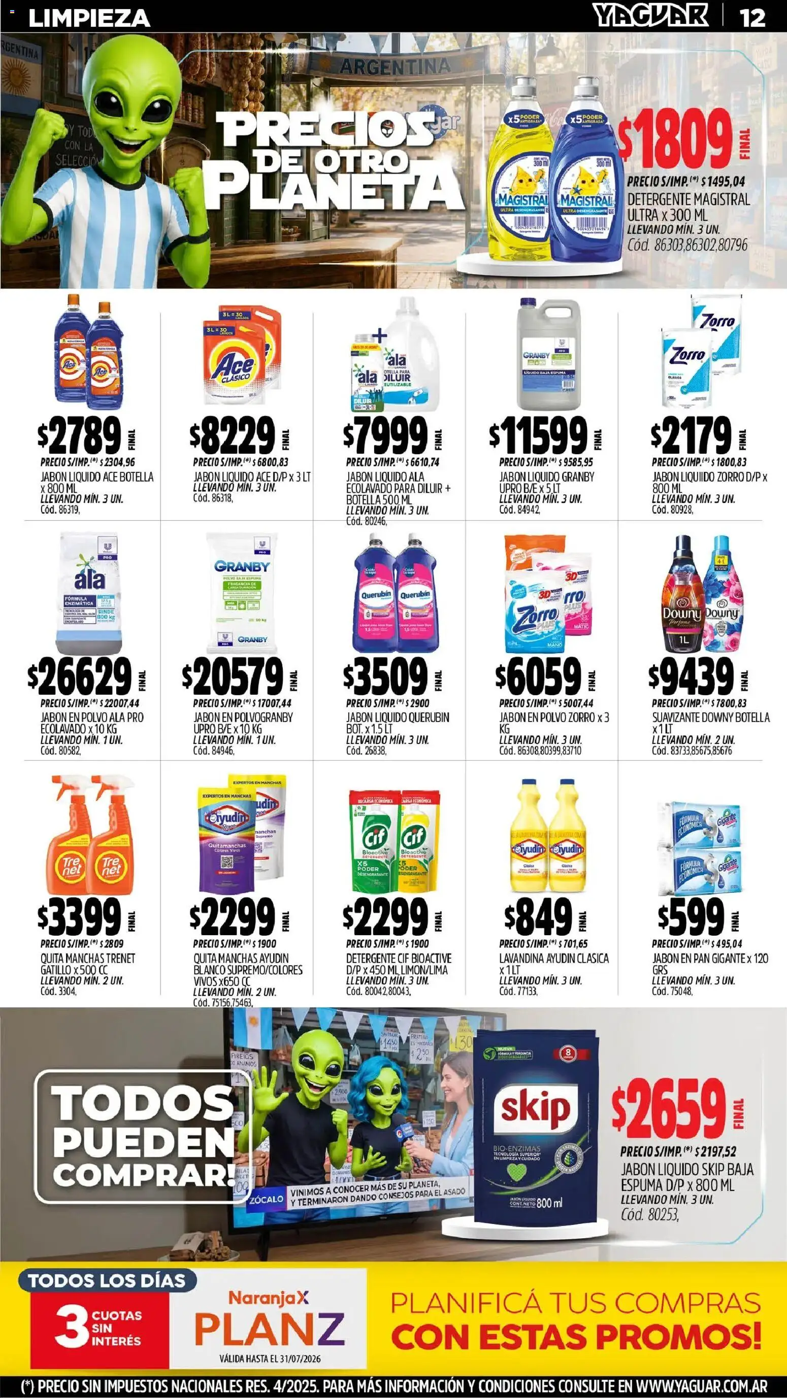 Yaguar - Oferta Semanal Mar del Plata │ válido desde el 29/06/2026 | Página: 12 | Productos: Botella, Jabón, Jabón en polvo, Quitamanchas